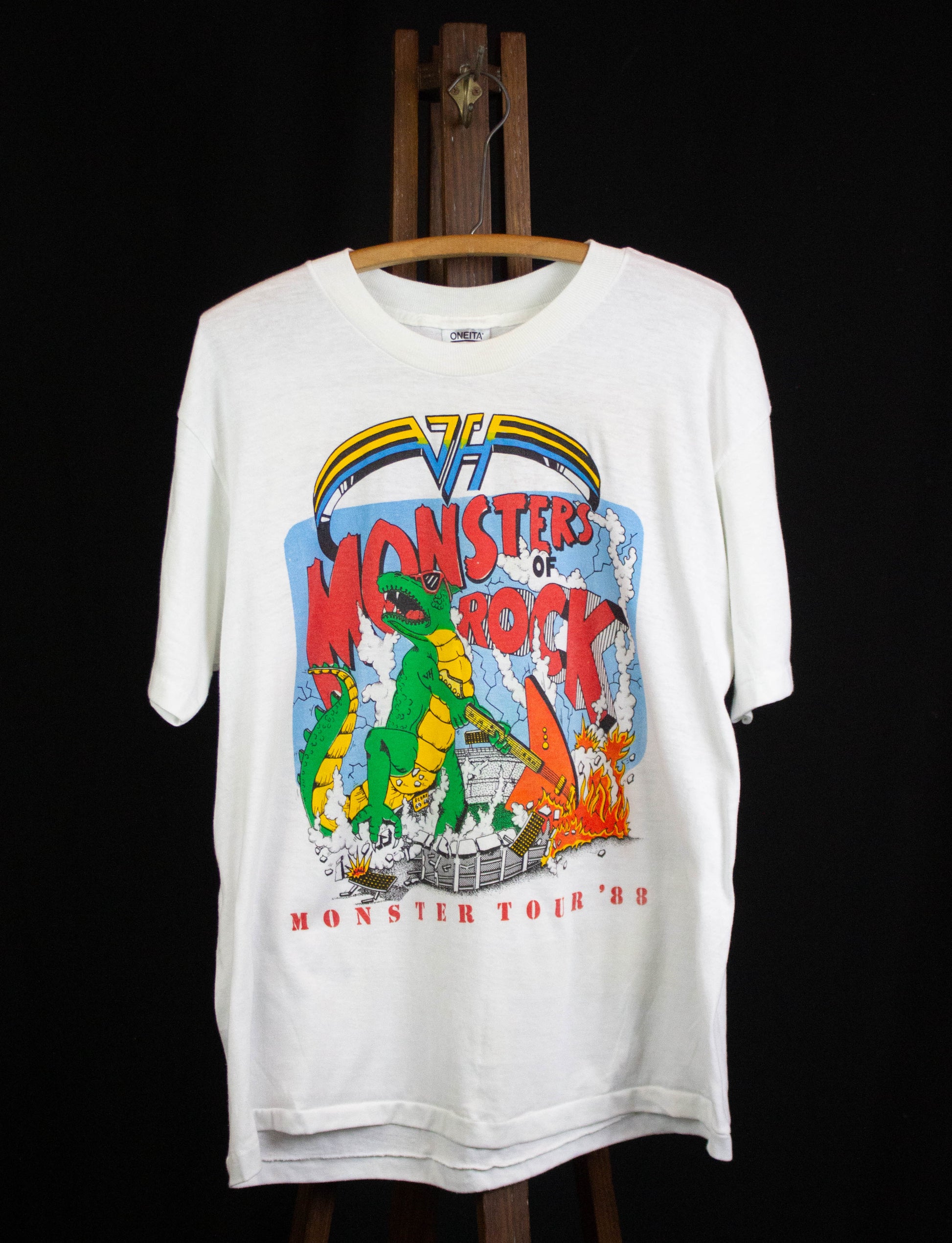 Vintage 1988 Van Halen Monsters of Rock Concert T Shirt White XL