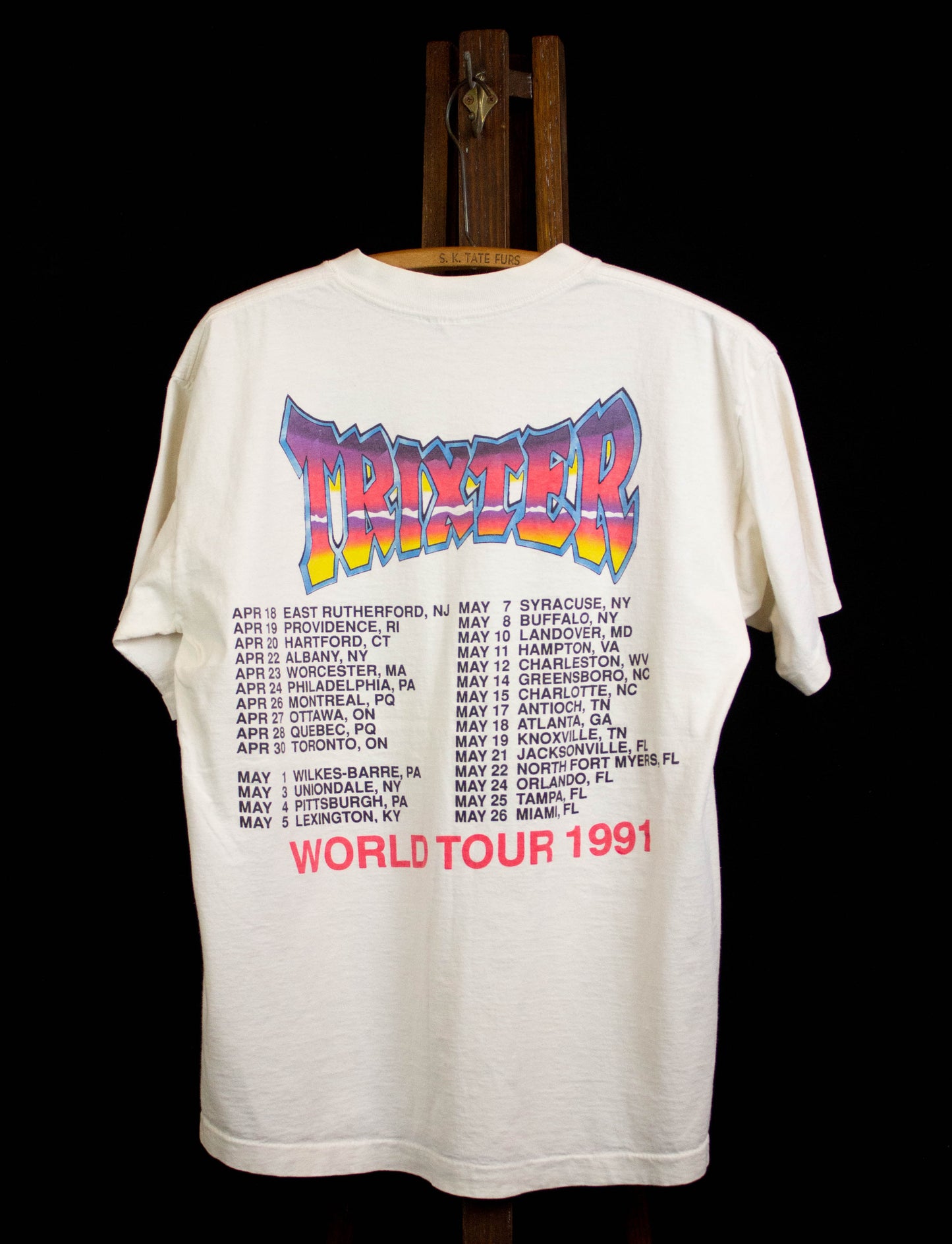 Vintage 1991 Trixter World Tour Concert T White XL