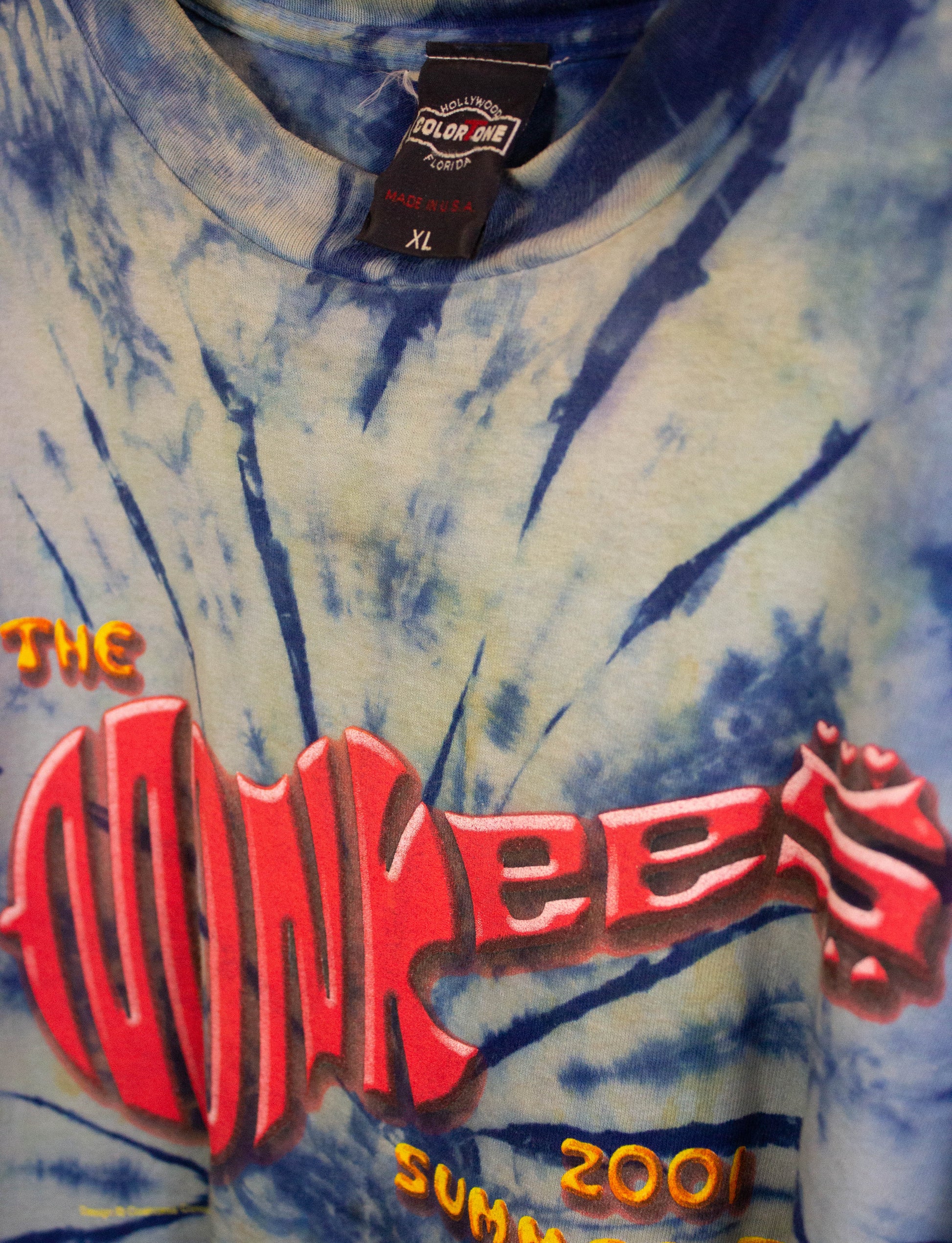 2001 The Monkees Summer Tour Concert T Shirt Tie Dye XL