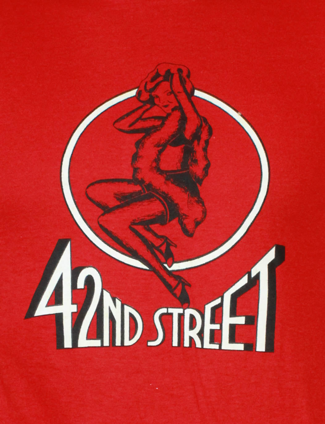 Vintage 80's 42nd Street Burlesque Woman Red Graphic T Shirt - Medium