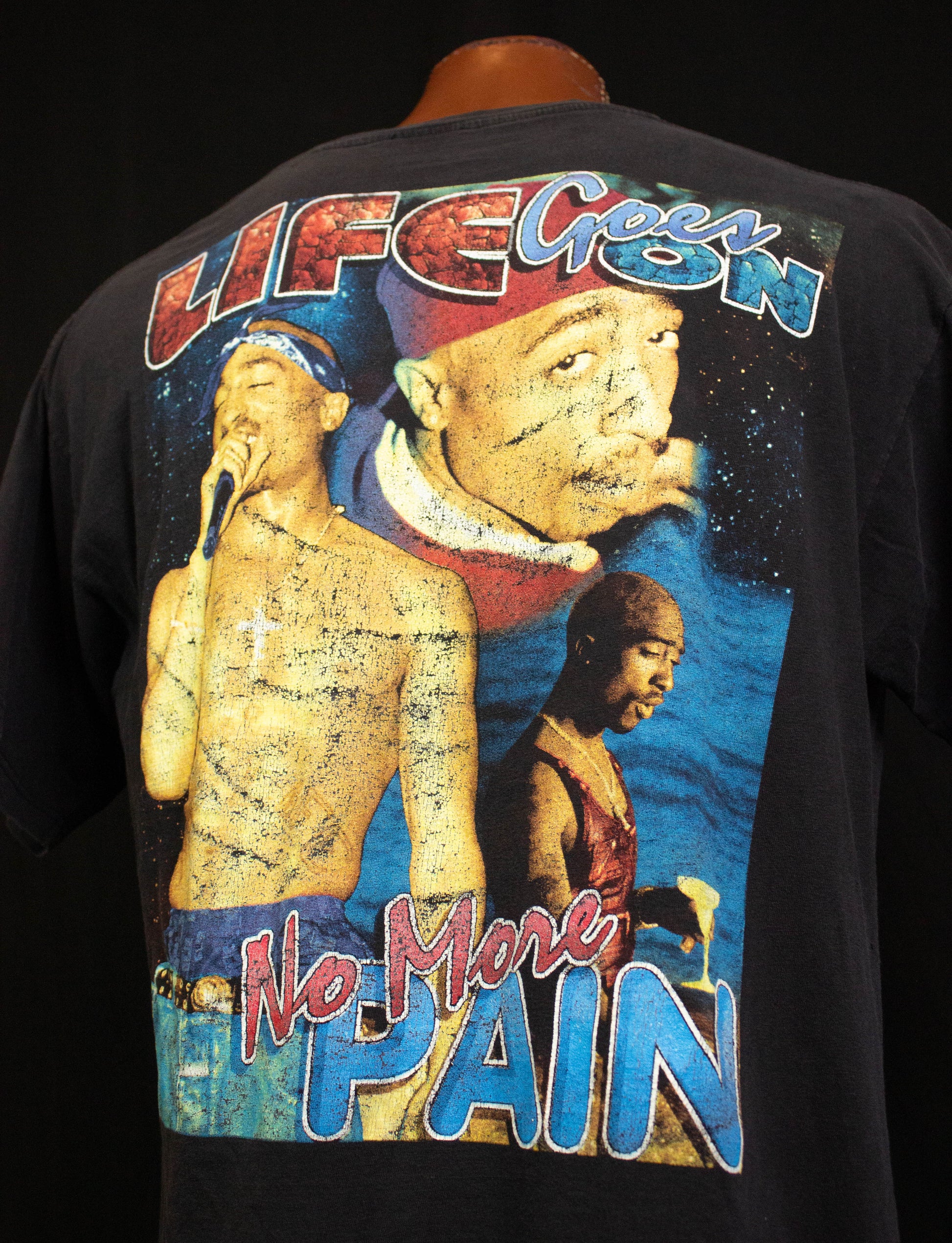 Vintage 1996 2Pac Shakur Life Goes on No More Pain Rap T Shirt XXL