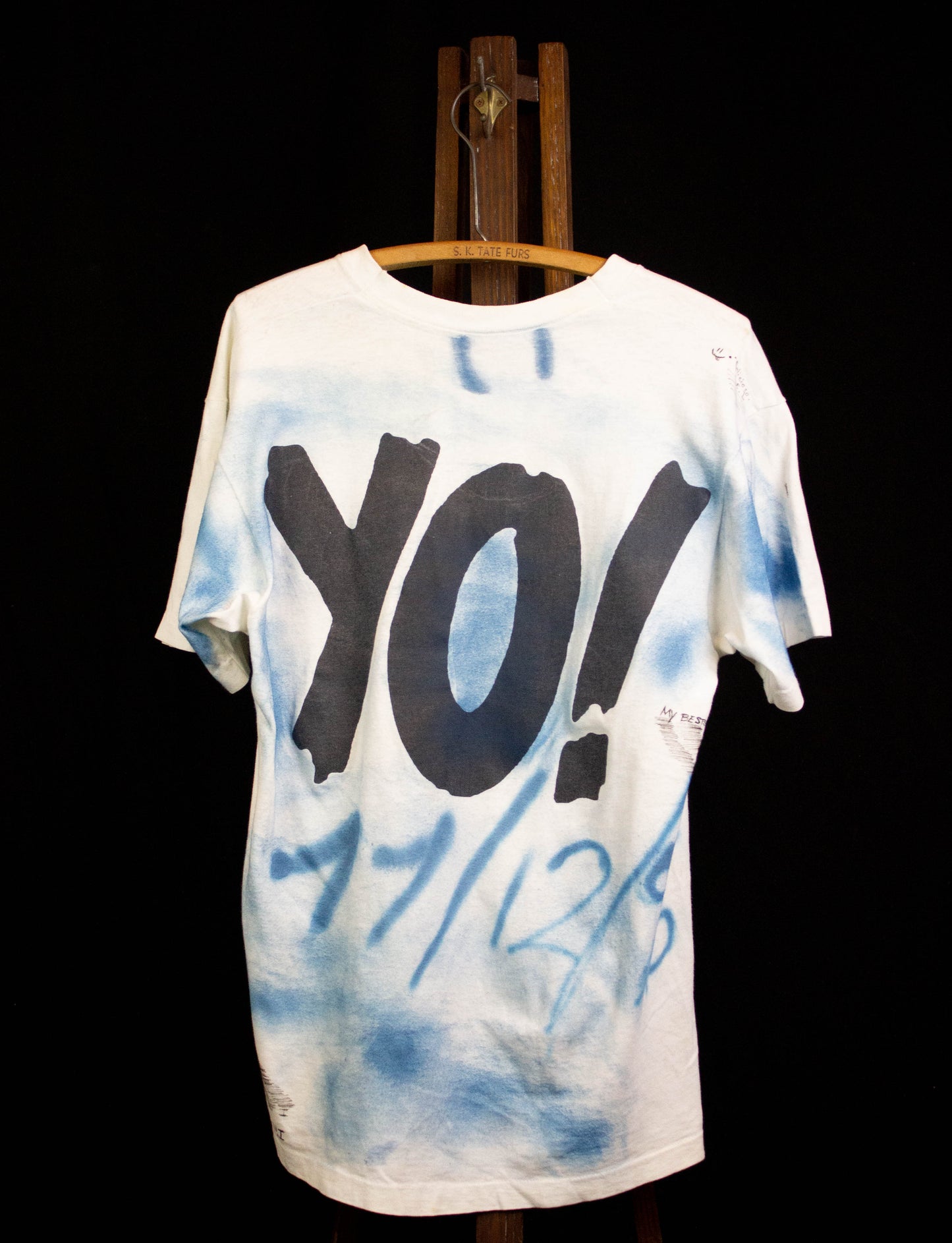 Vintage 1996 Yo! MTV Raps Customized Graphic T Shirt White and Blue Large