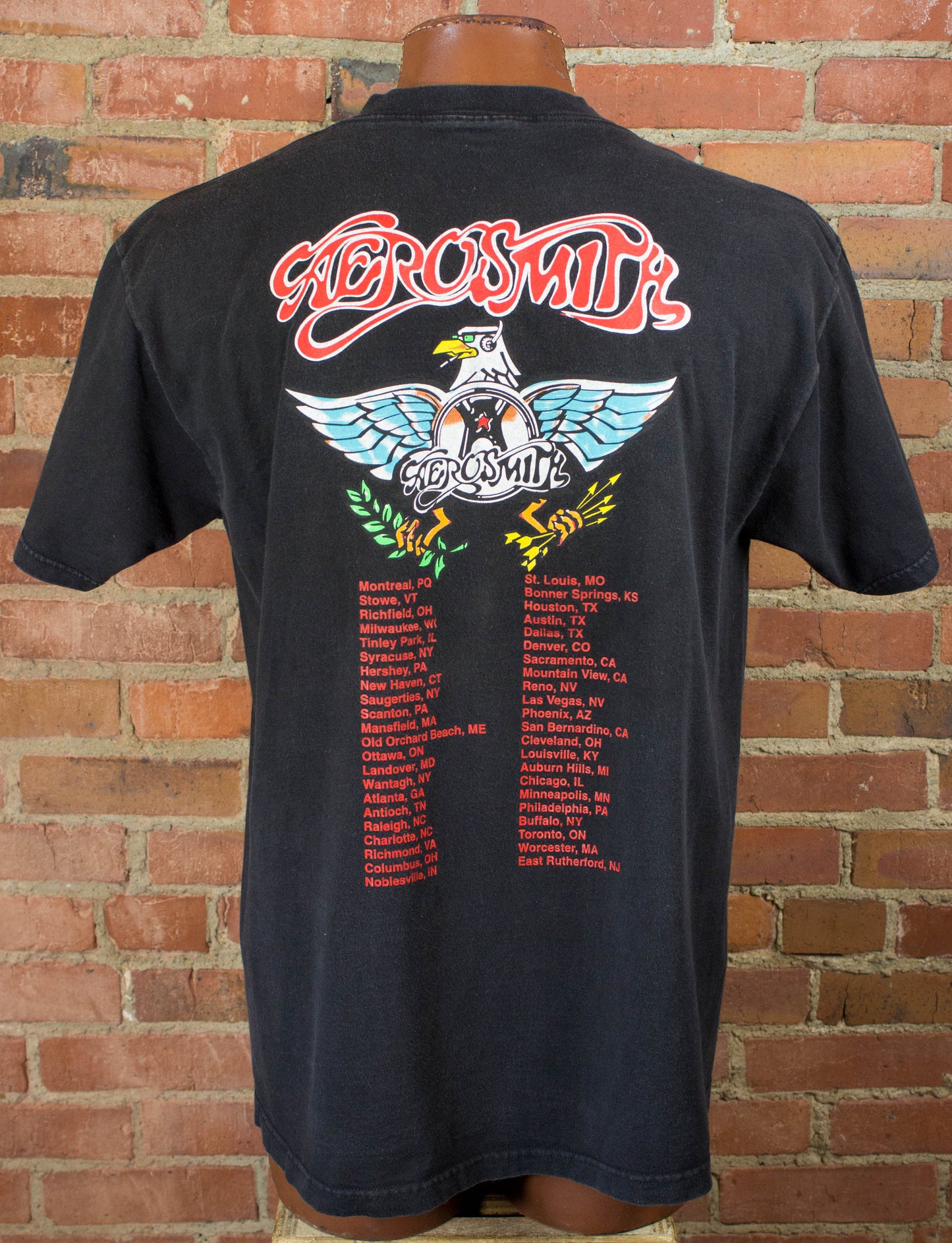 Vintage Aerosmith 1993 Aero Force One Black Concert T Shirt Unisex XL