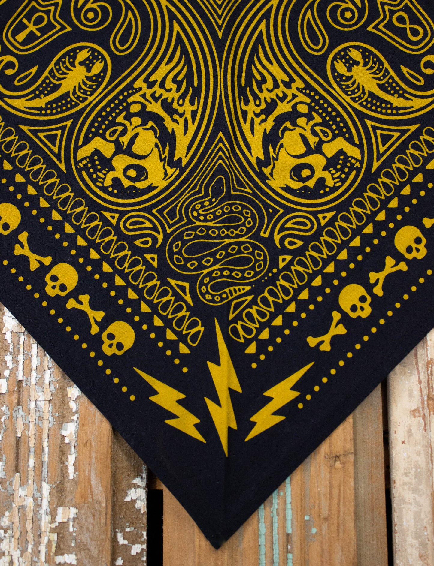 Black Shag Vintage Bandana Black/Yellow