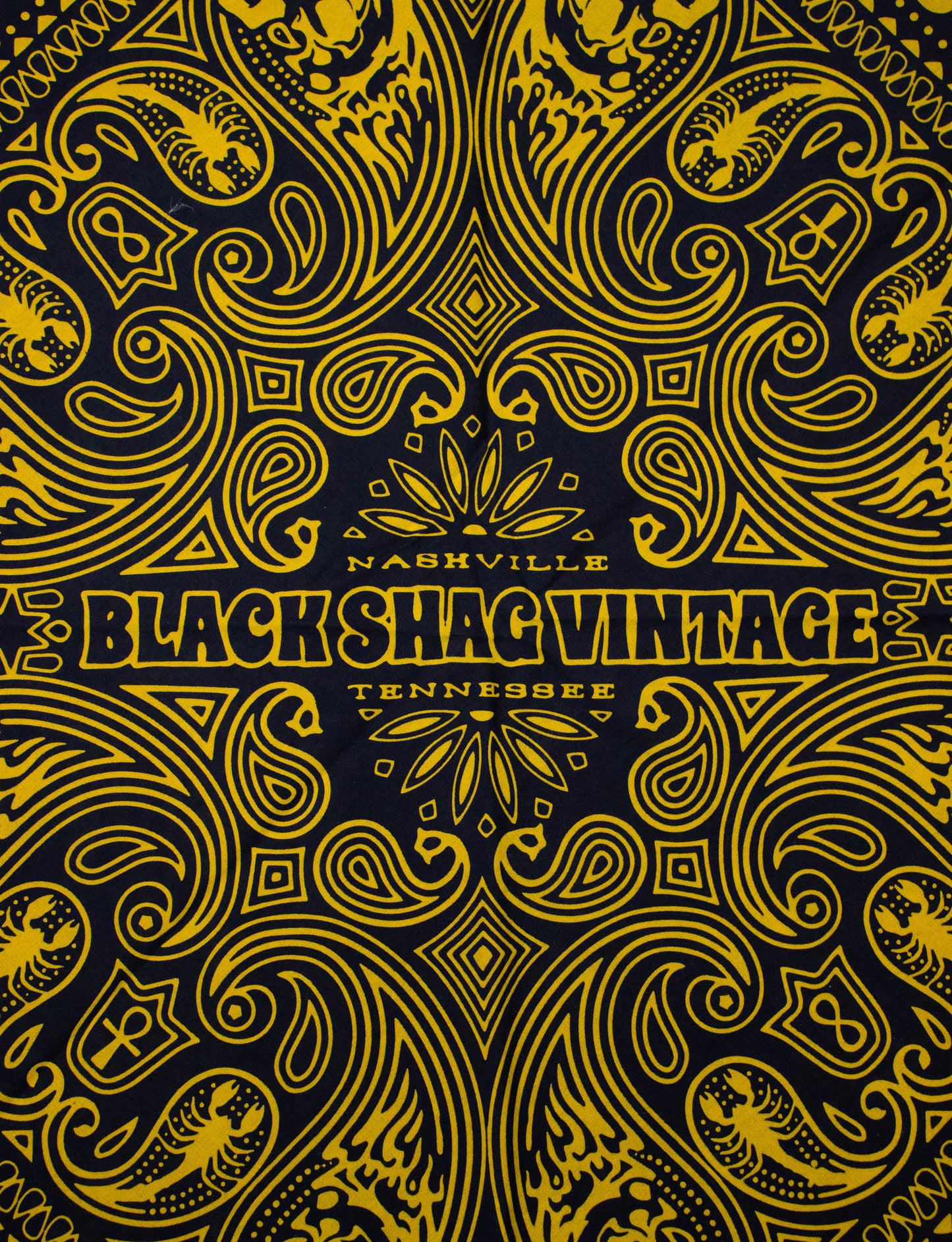 Black Shag Vintage Bandana Black/Yellow