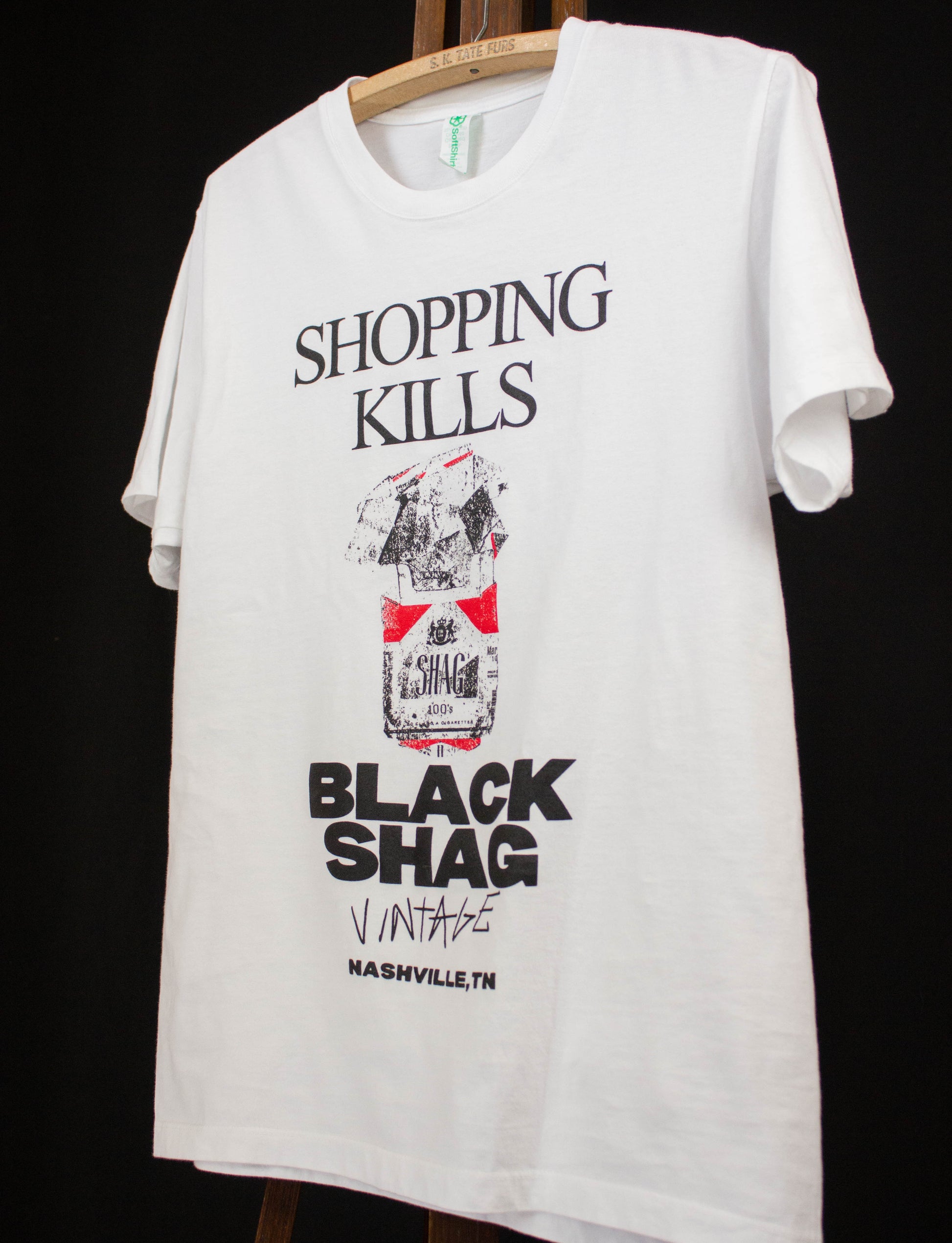 Black Shag Vintage Shopping Kills T Shirt