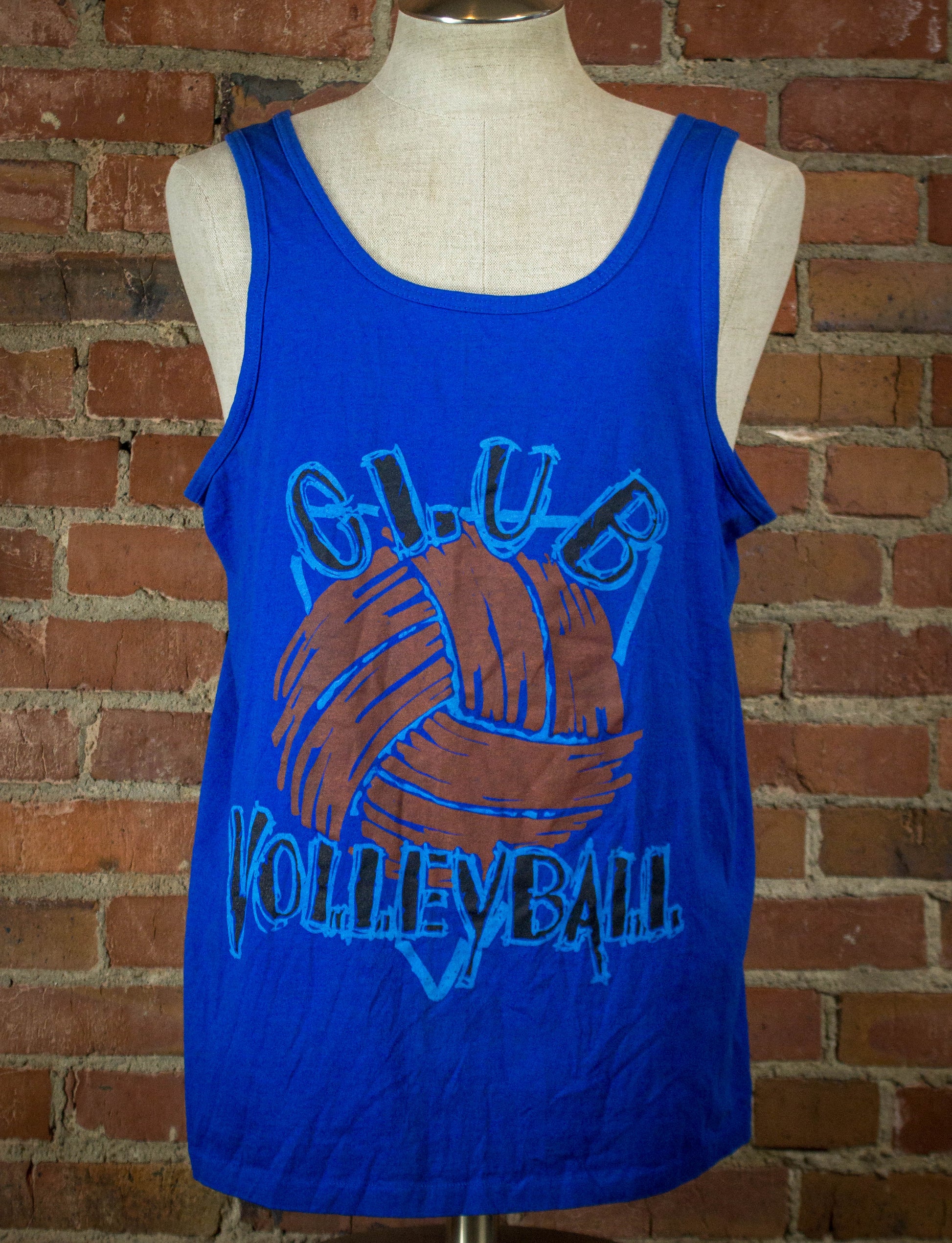 Vintage 80s Club Volleyball Blue Tank Top Unisex XL