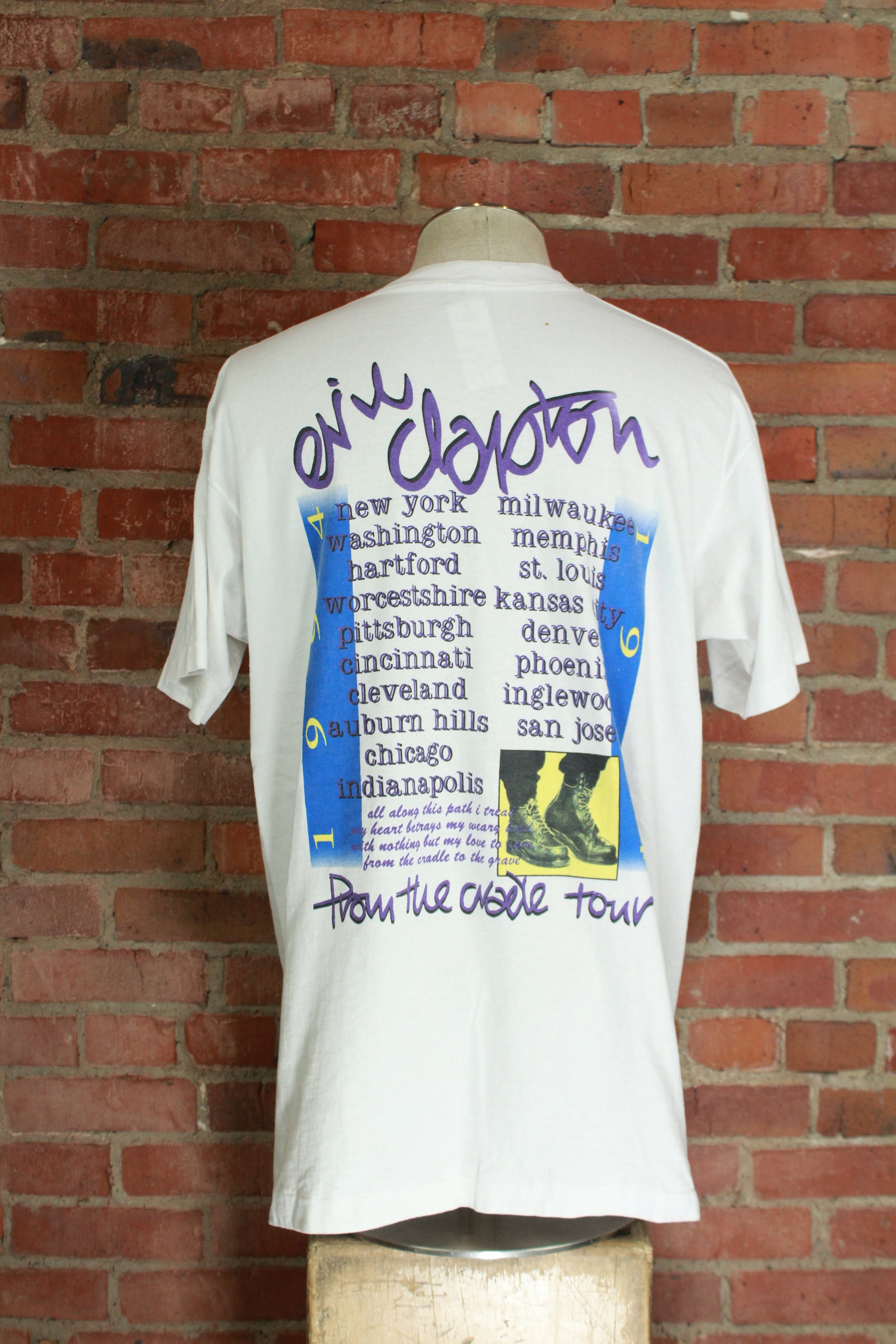 Vintage 1994 Eric Clapton From The Cradle Concert T Shirt XL