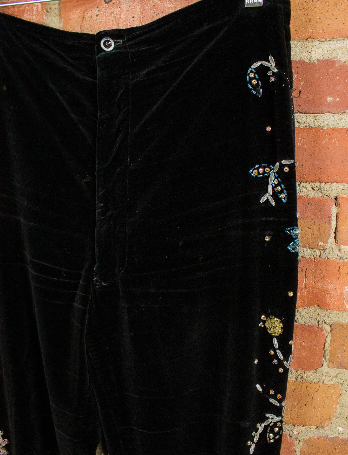 Vintage Granny Takes A Trip Black Velvet Bolero Jacket & Pants 70s Lou Reed