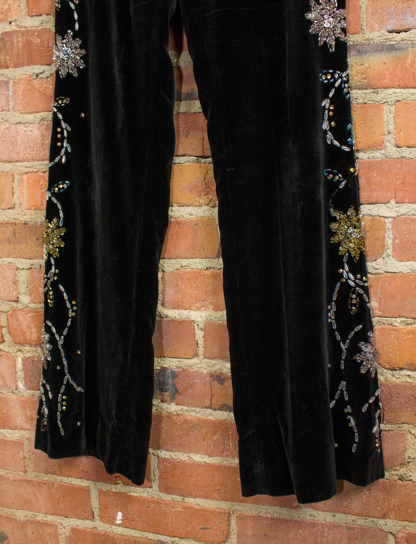 Vintage Granny Takes A Trip Black Velvet Bolero Jacket & Pants 70s Lou Reed