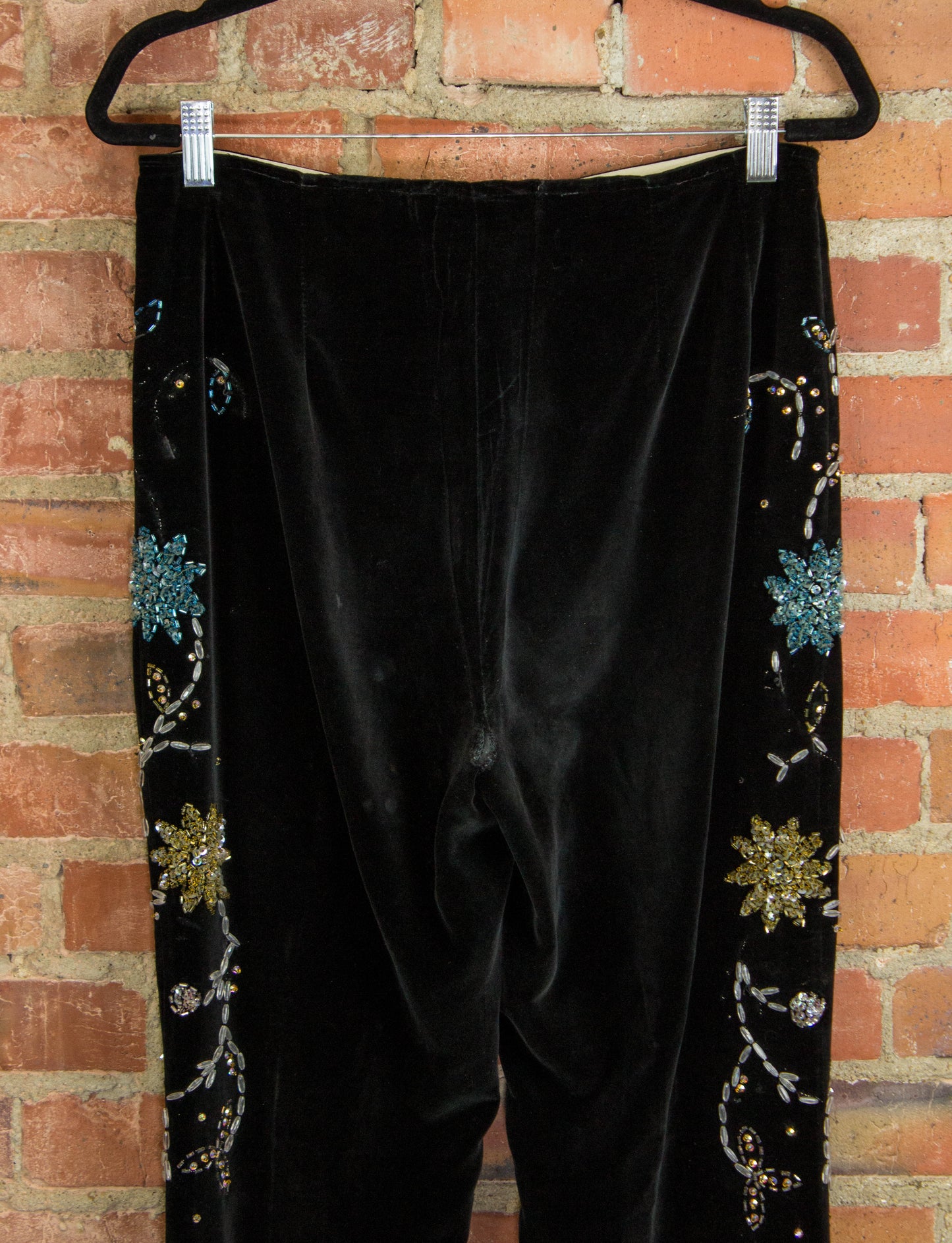 Vintage Granny Takes A Trip Black Velvet Bolero Jacket & Pants 70s Lou Reed