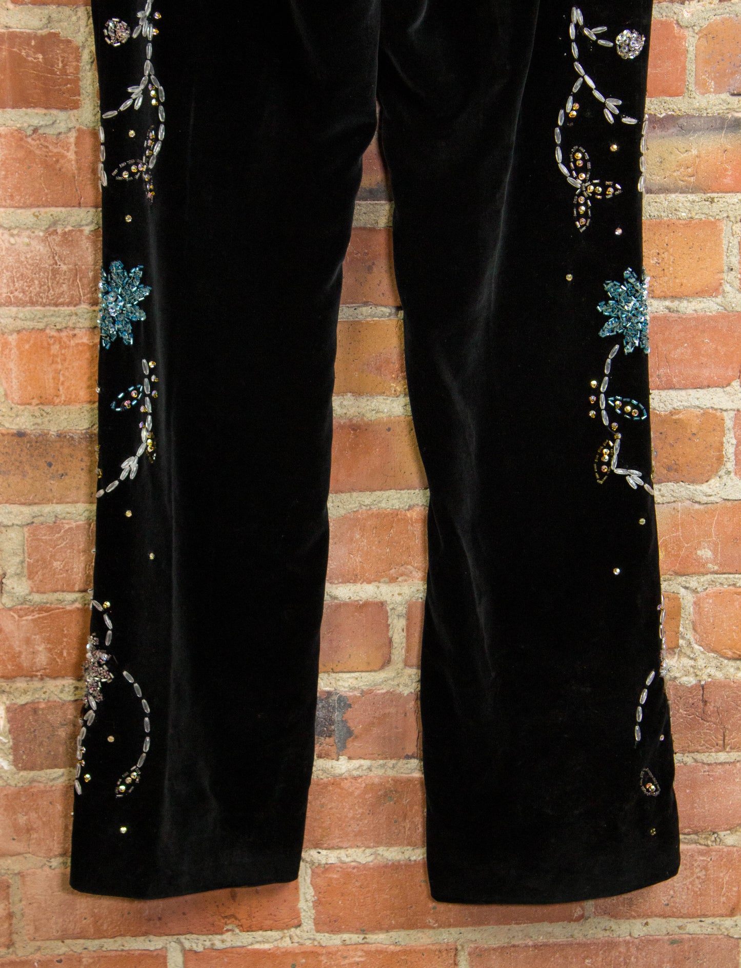 Vintage Granny Takes A Trip Black Velvet Bolero Jacket & Pants 70s Lou Reed