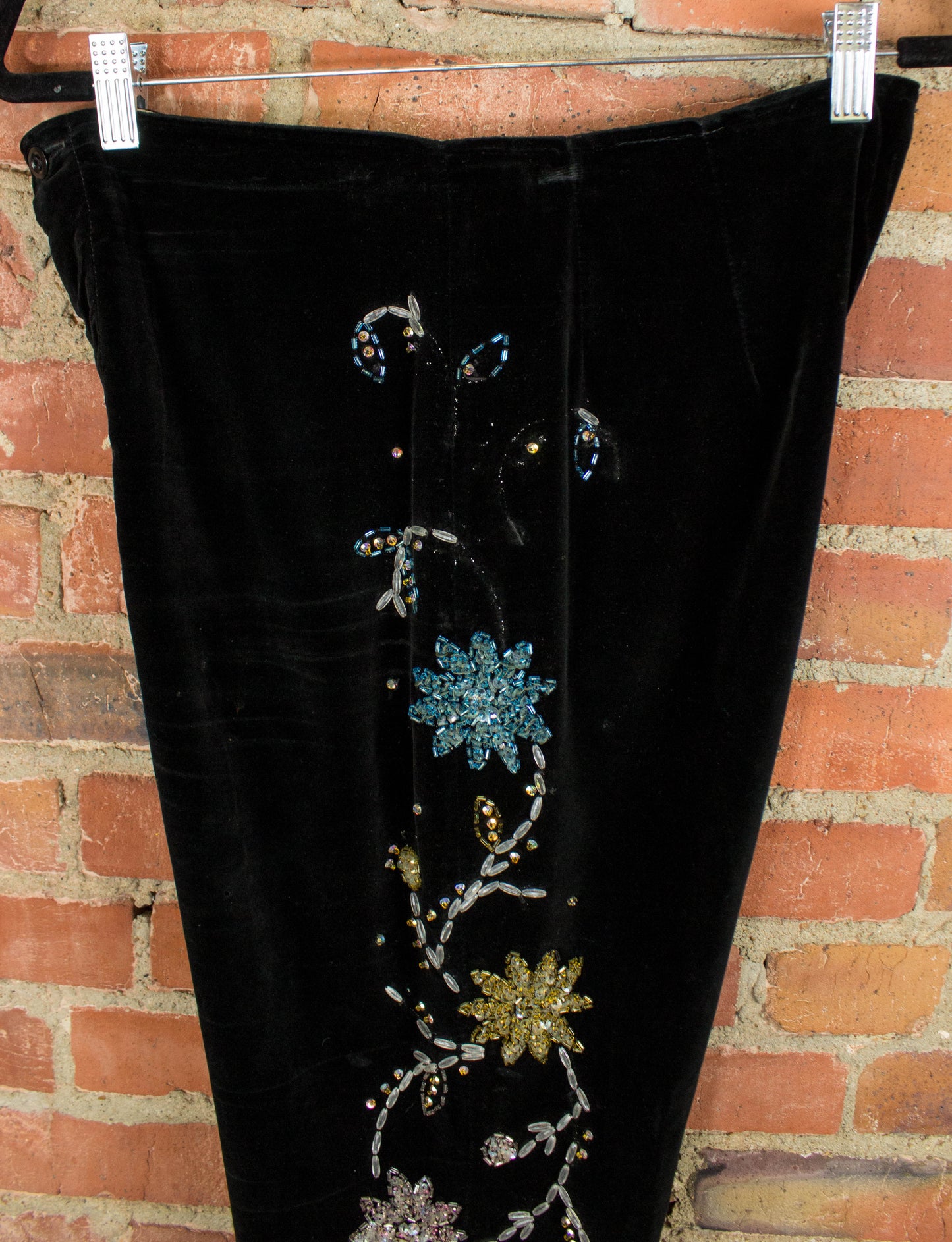 Vintage Granny Takes A Trip Black Velvet Bolero Jacket & Pants 70s Lou Reed