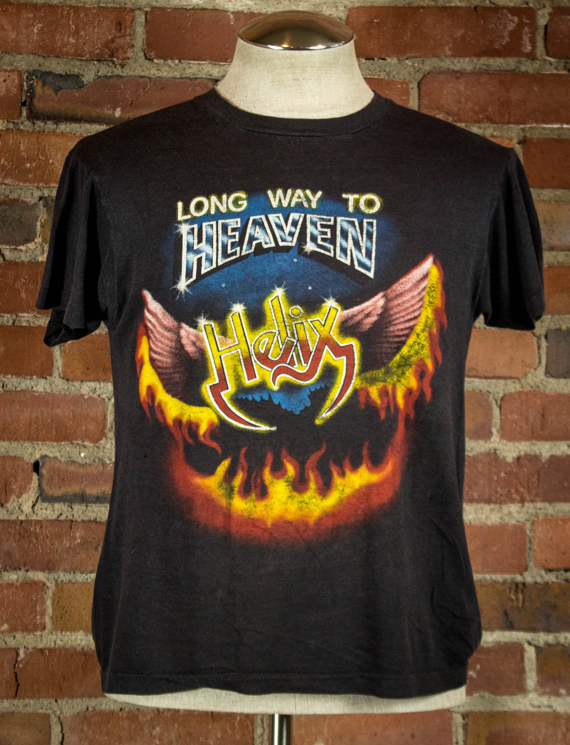 Vintage 1985 Helix Long Way To Heaven Concert T Shirt Medium