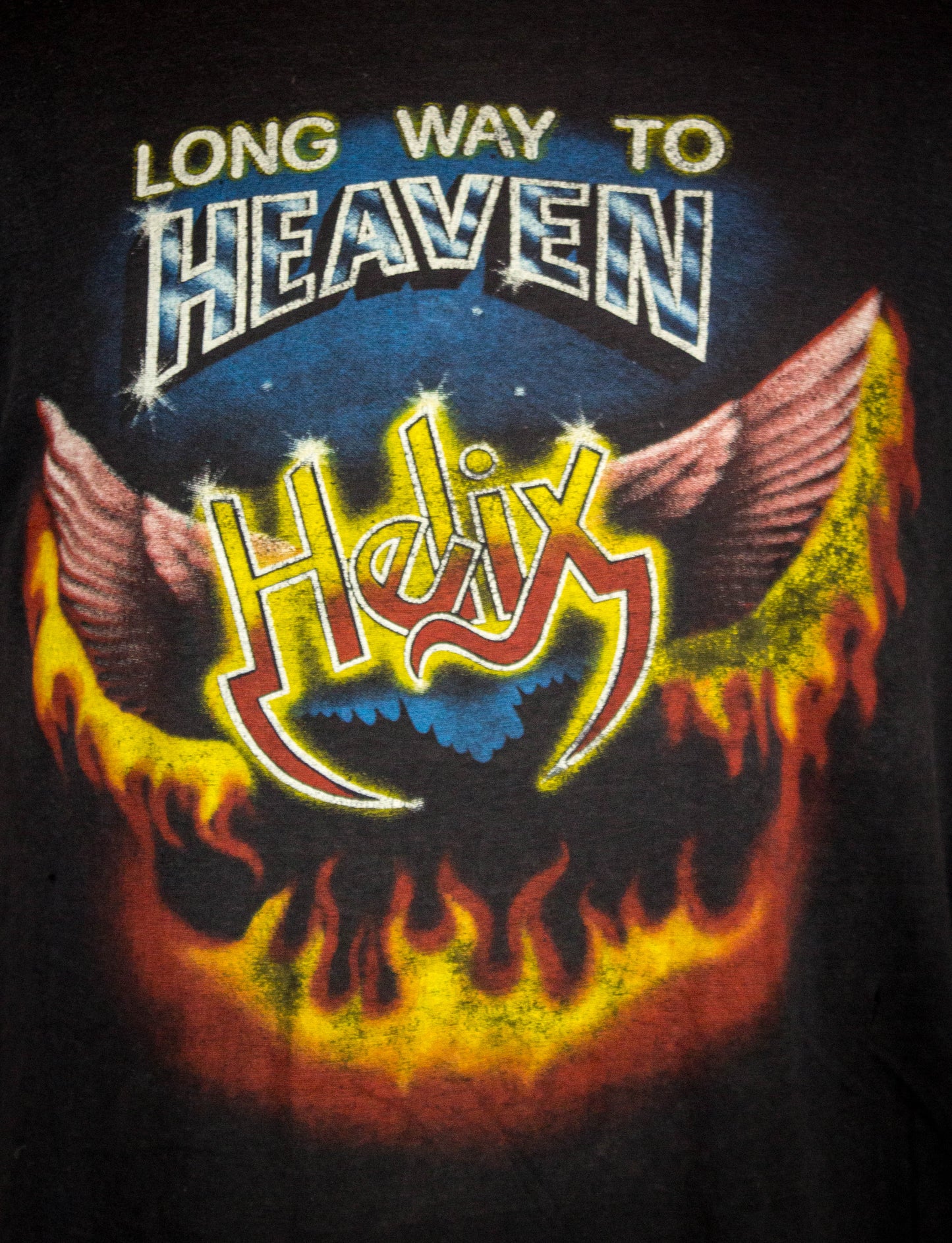 Vintage 1985 Helix Long Way To Heaven Concert T Shirt Medium