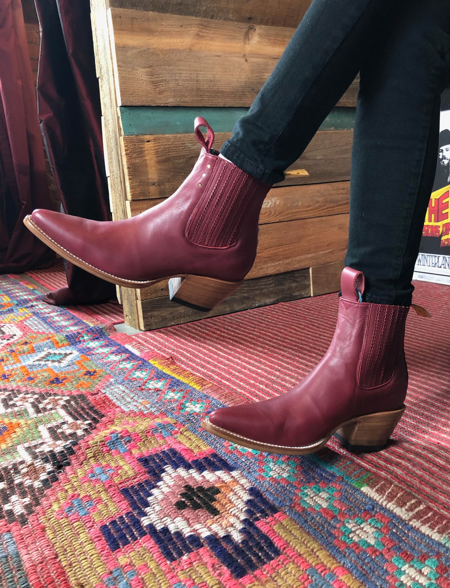 Blood Red Leather PS Kaufman Women's Chelsea Boots No.1001 Freeway