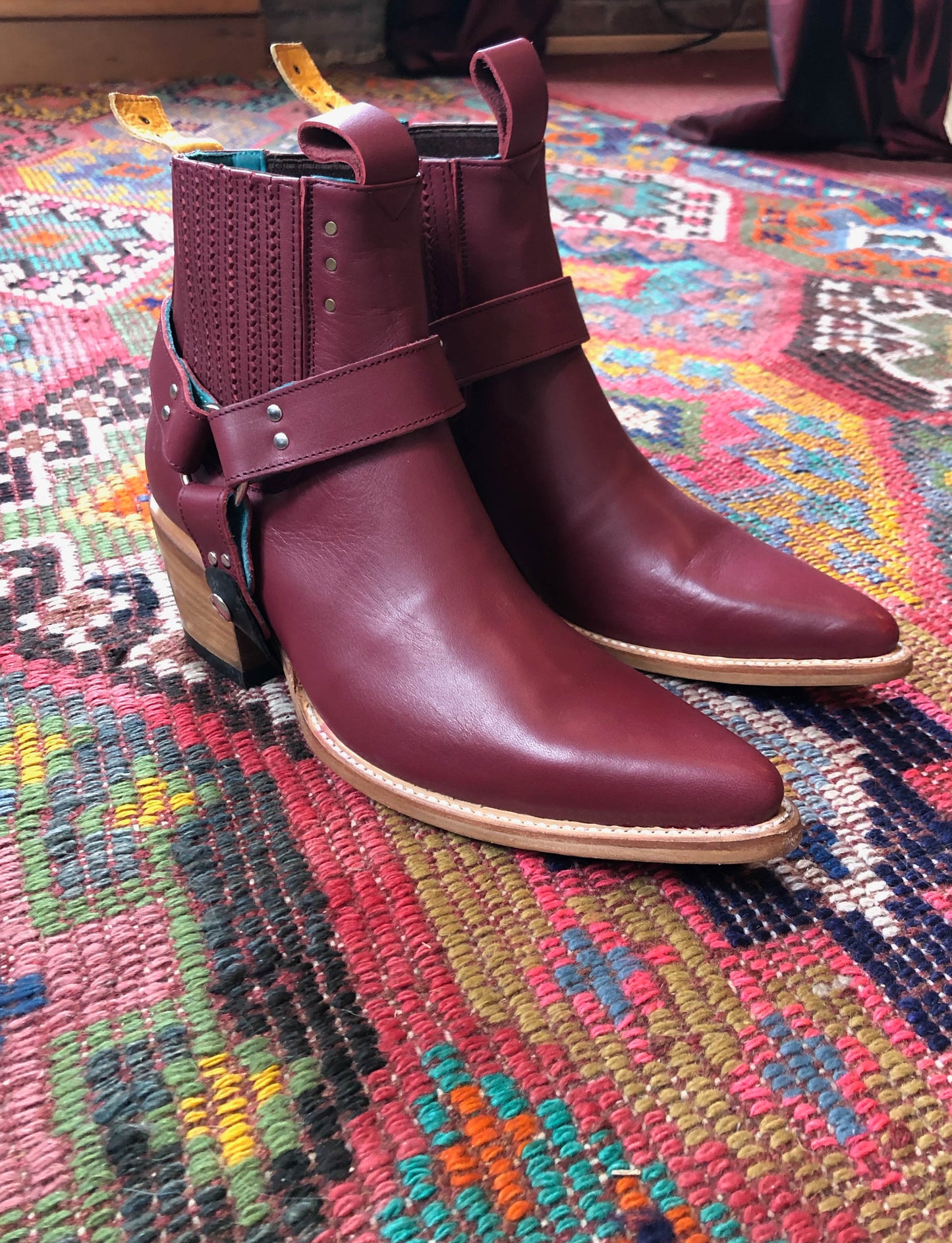 Blood Red Leather PS Kaufman Women's Chelsea Boots No.1001 Freeway