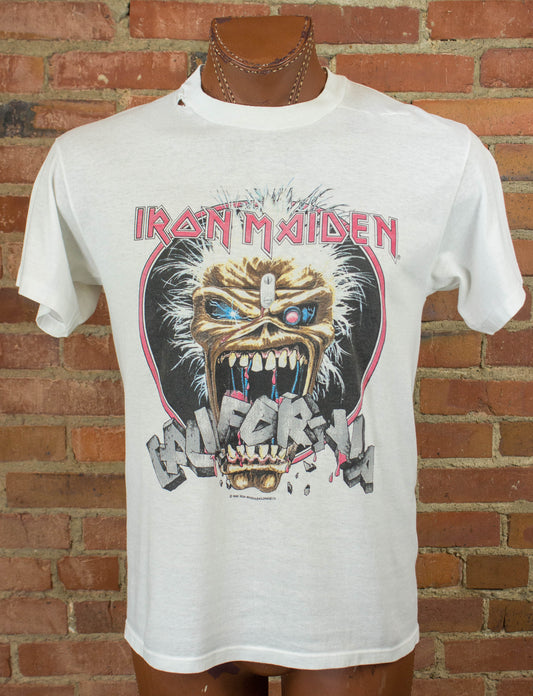 Vintage Iron Maiden 1988 Seventh Son of a Seventh Son California Tour White Concert T Shirt Unisex Medium-Large