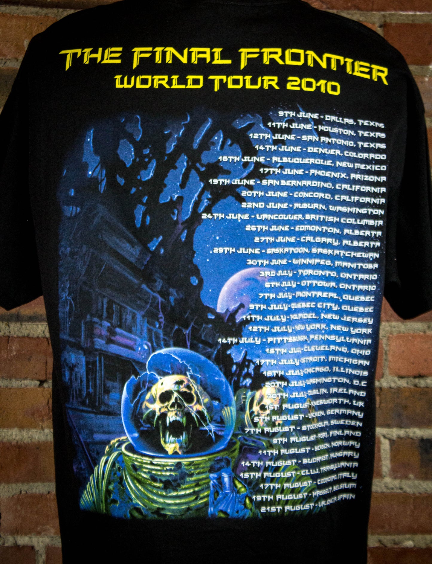 Iron Maiden The Final Frontier Tour 2010 Black Concert T Shirt XL