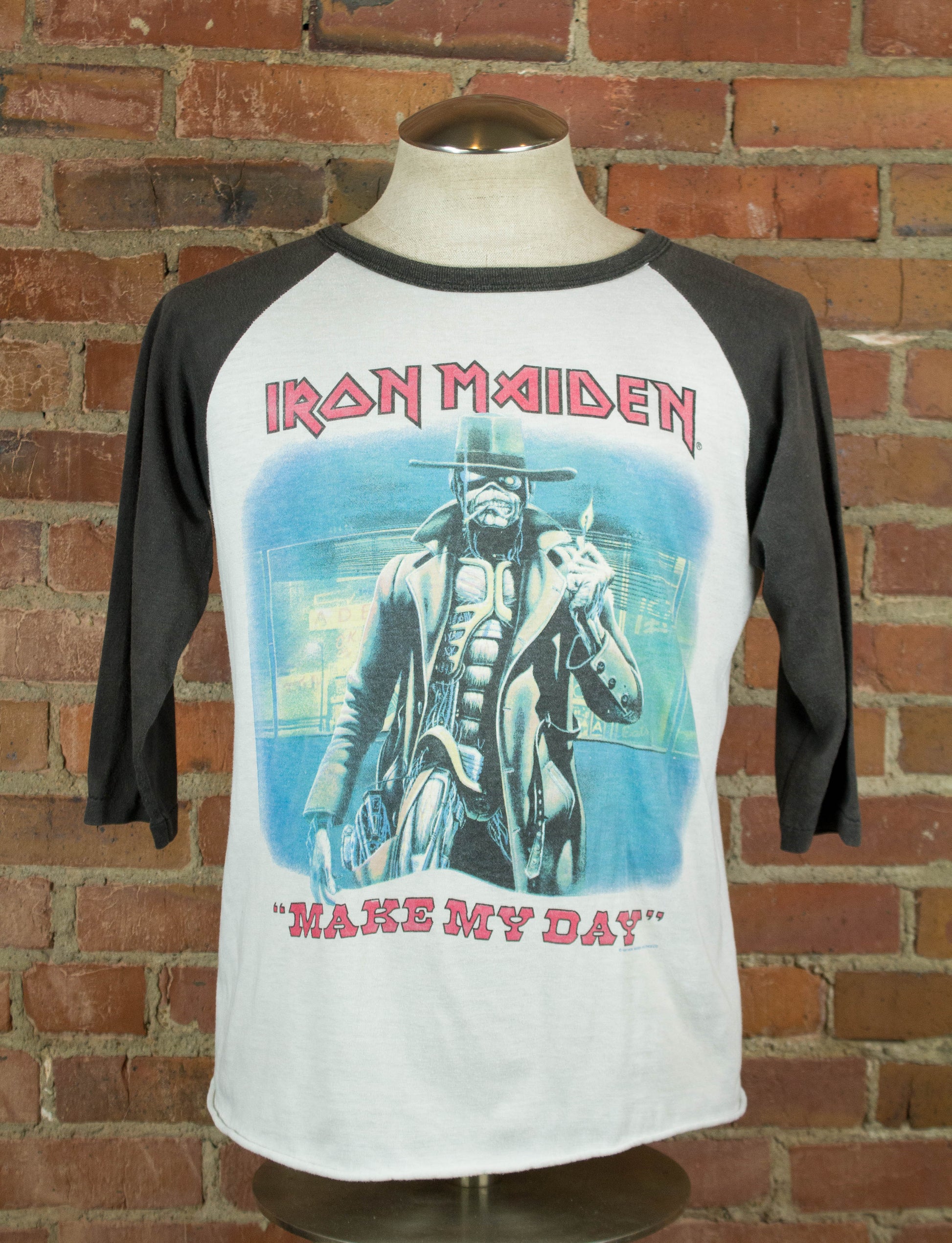 Vintage Iron Maiden 1987 Make My Day Concert T Shirt Jersey