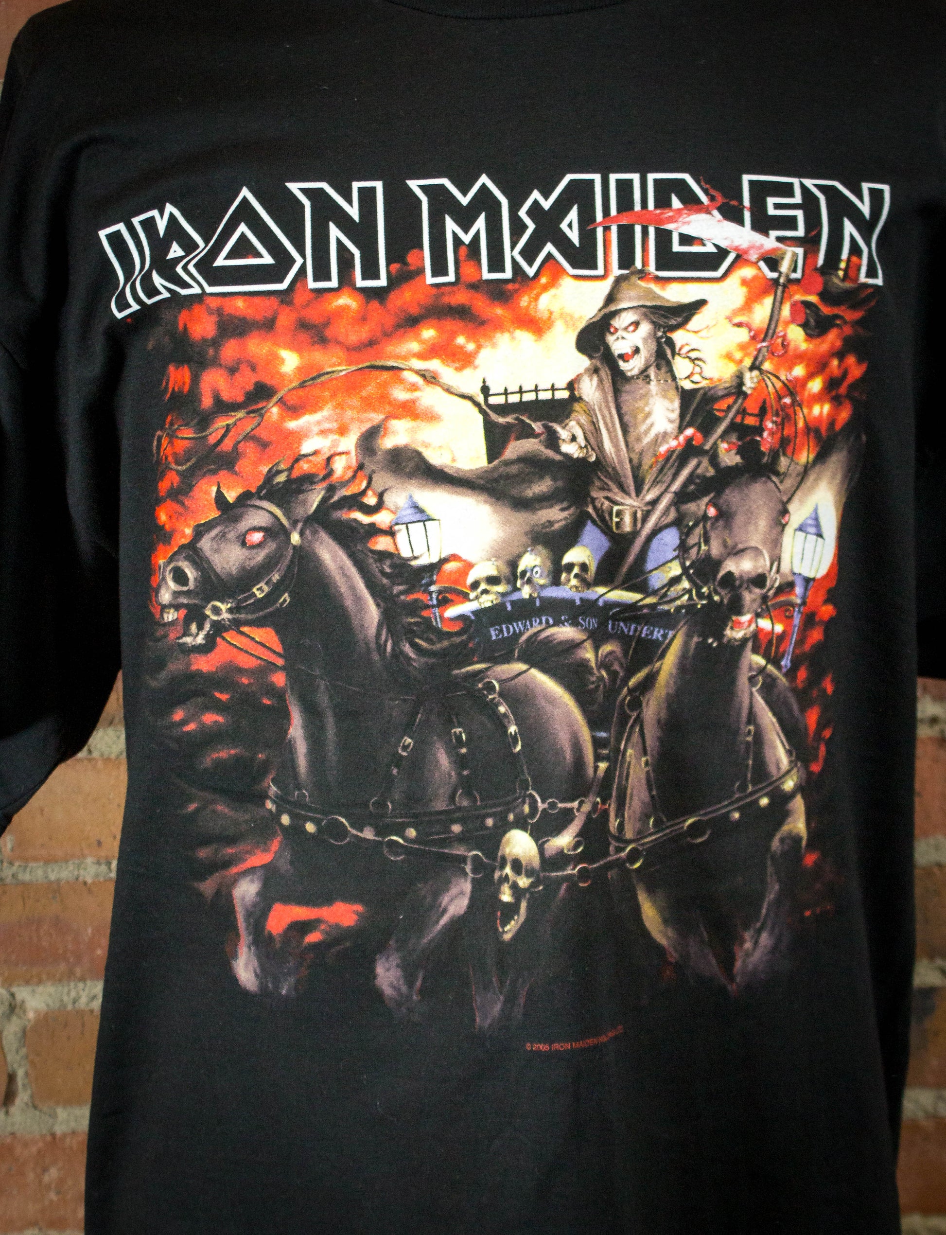 2005 Iron Maiden Death on The Road World Tour Black Concert T Shirt Unisex XL