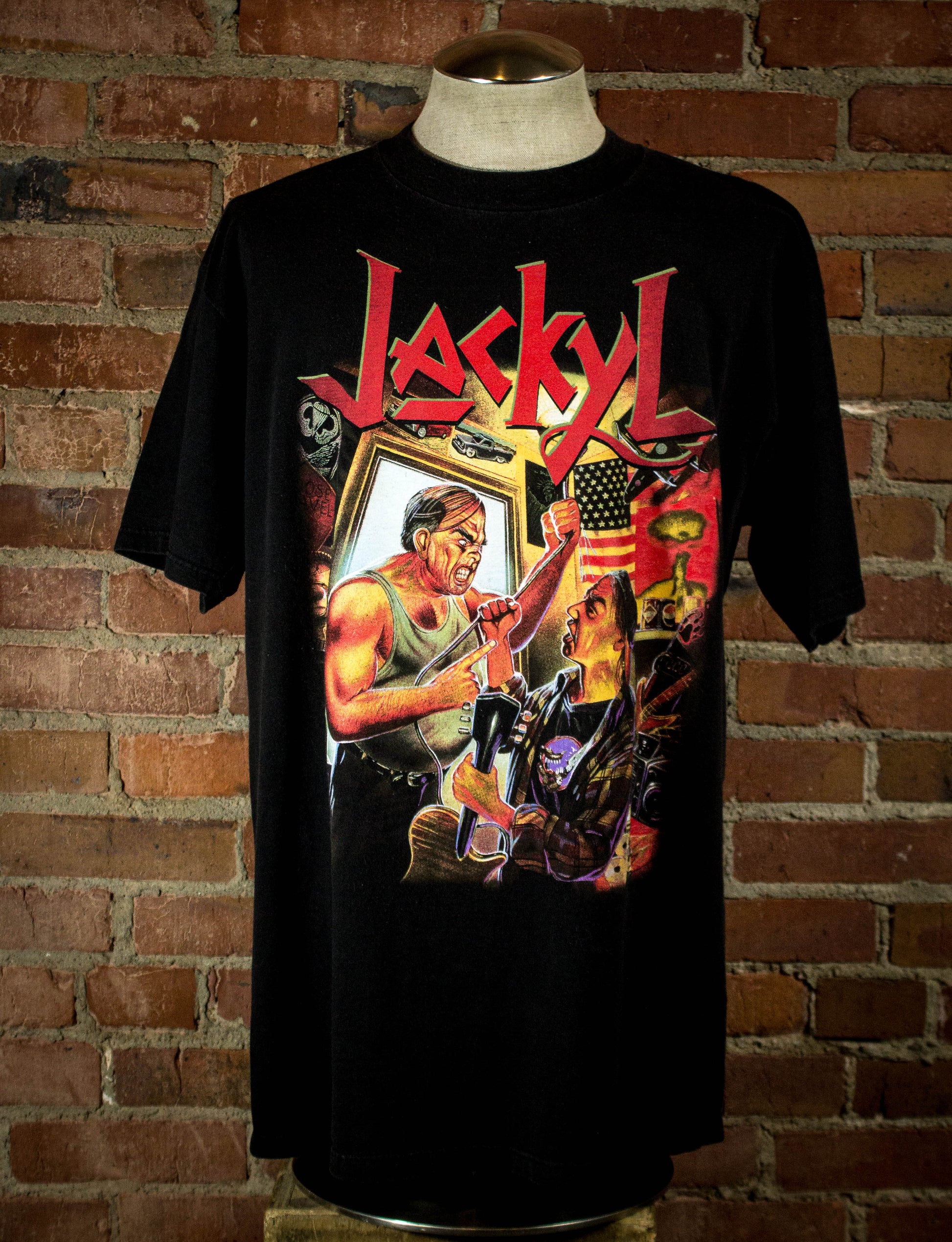 Vintage 1994 Jackyl When Push Comes To Shove Black Concert T Shirt Unisex XL