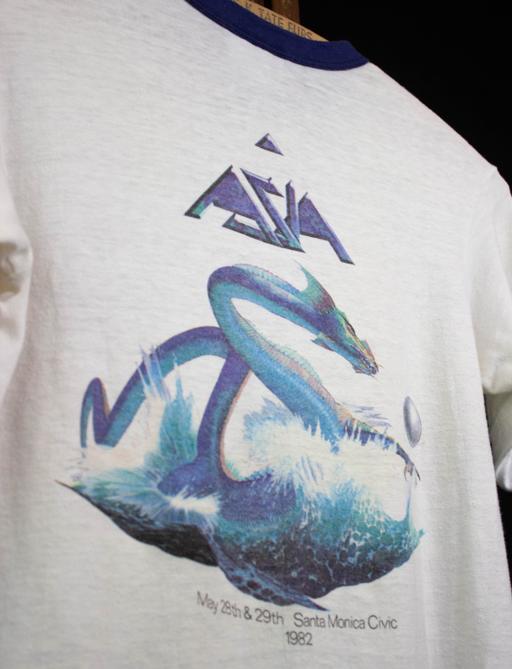 Vintage Asia Concert T Shirt KLOS 1982 Ringer Small