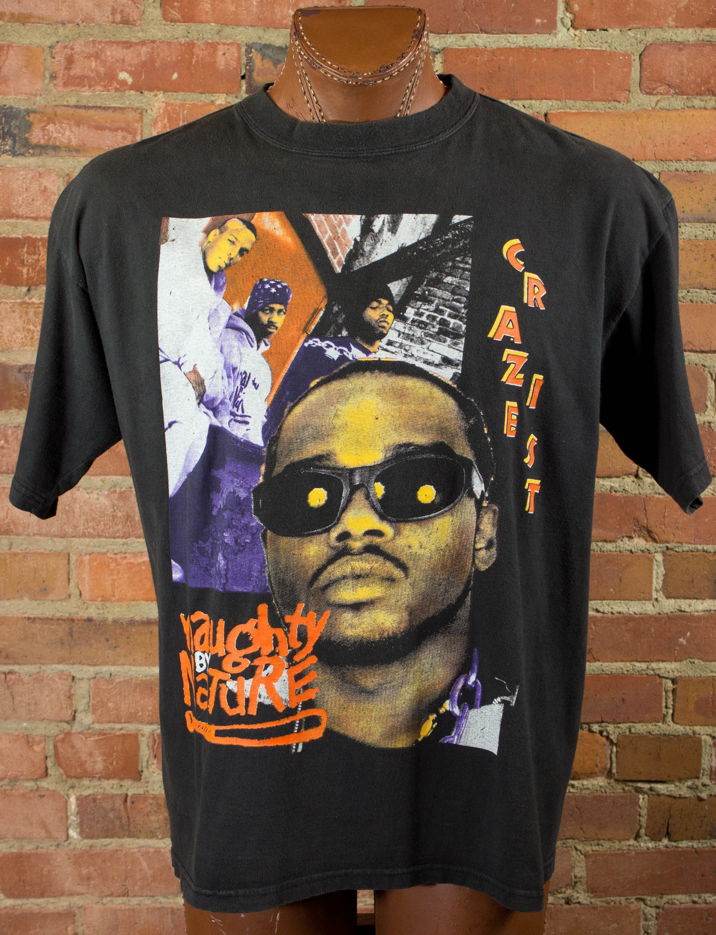 Naughty By Nature 90s Craziest Bootleg Black Rap Tee Concert T Shirt Unisex XL