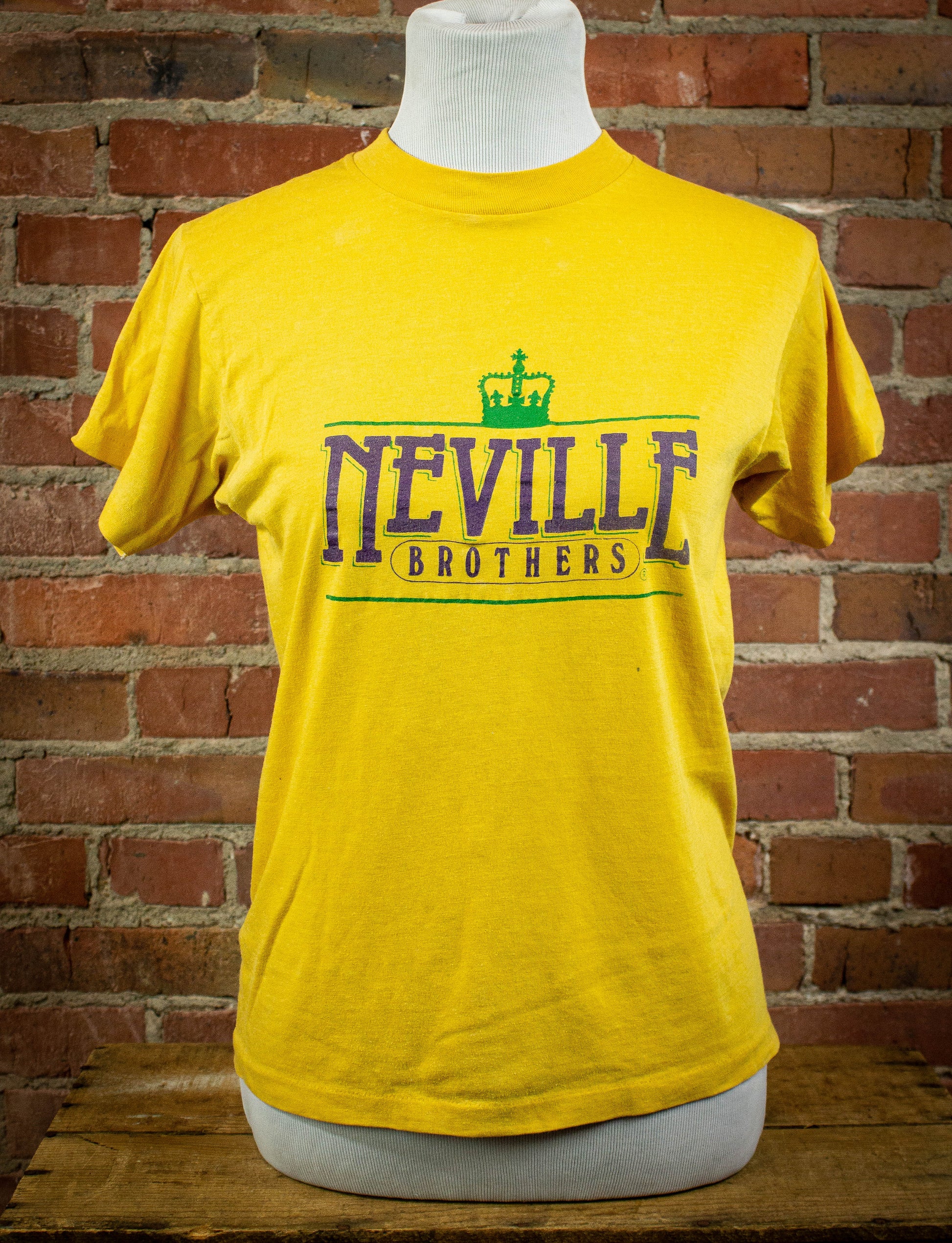 Vintage Early 80's Neville Bro's Yellow Concert T Shirt Unisex Small