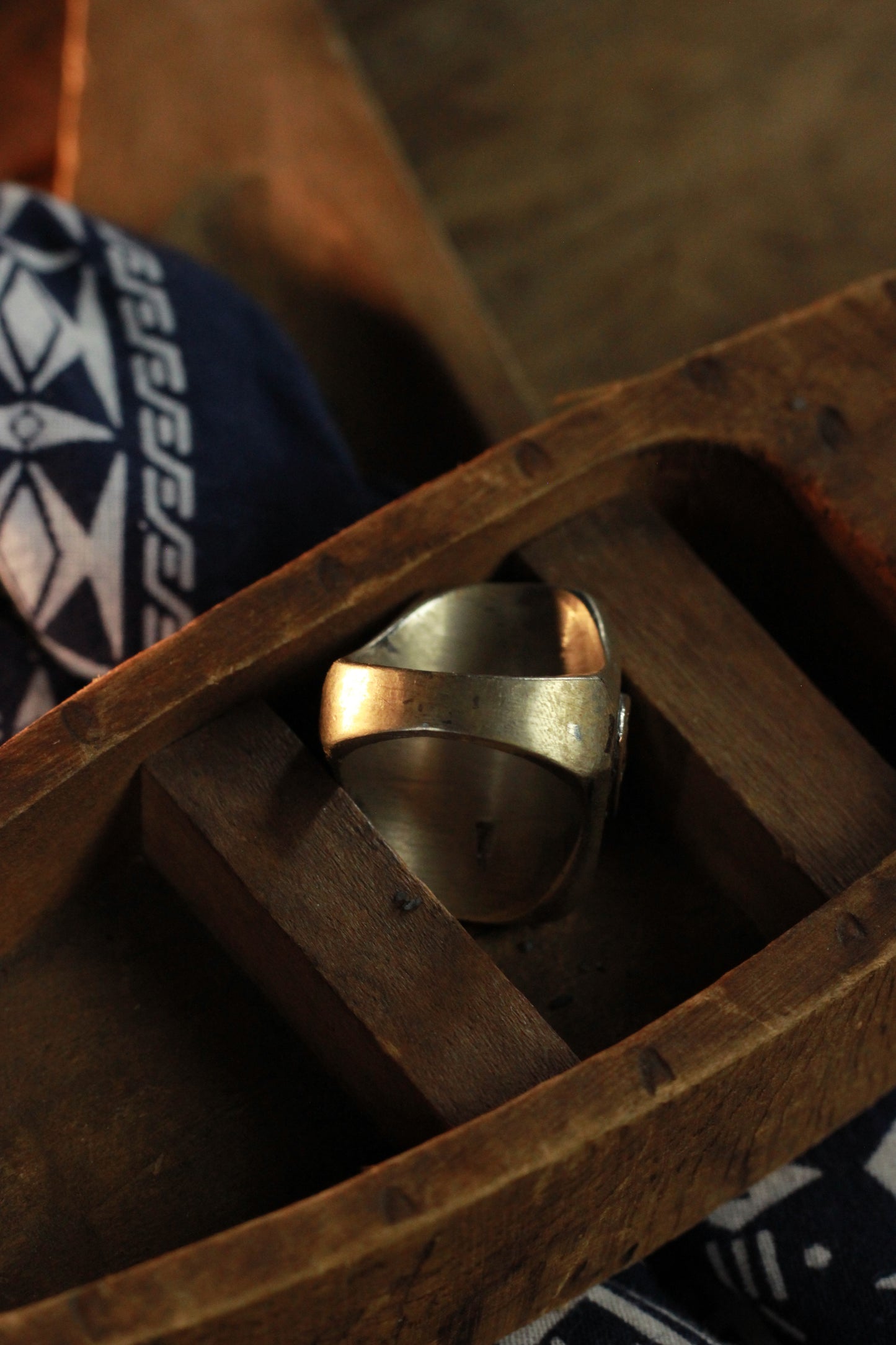 50s Skull & Crossbones Square Oval Mexican Biker Ring Size 10