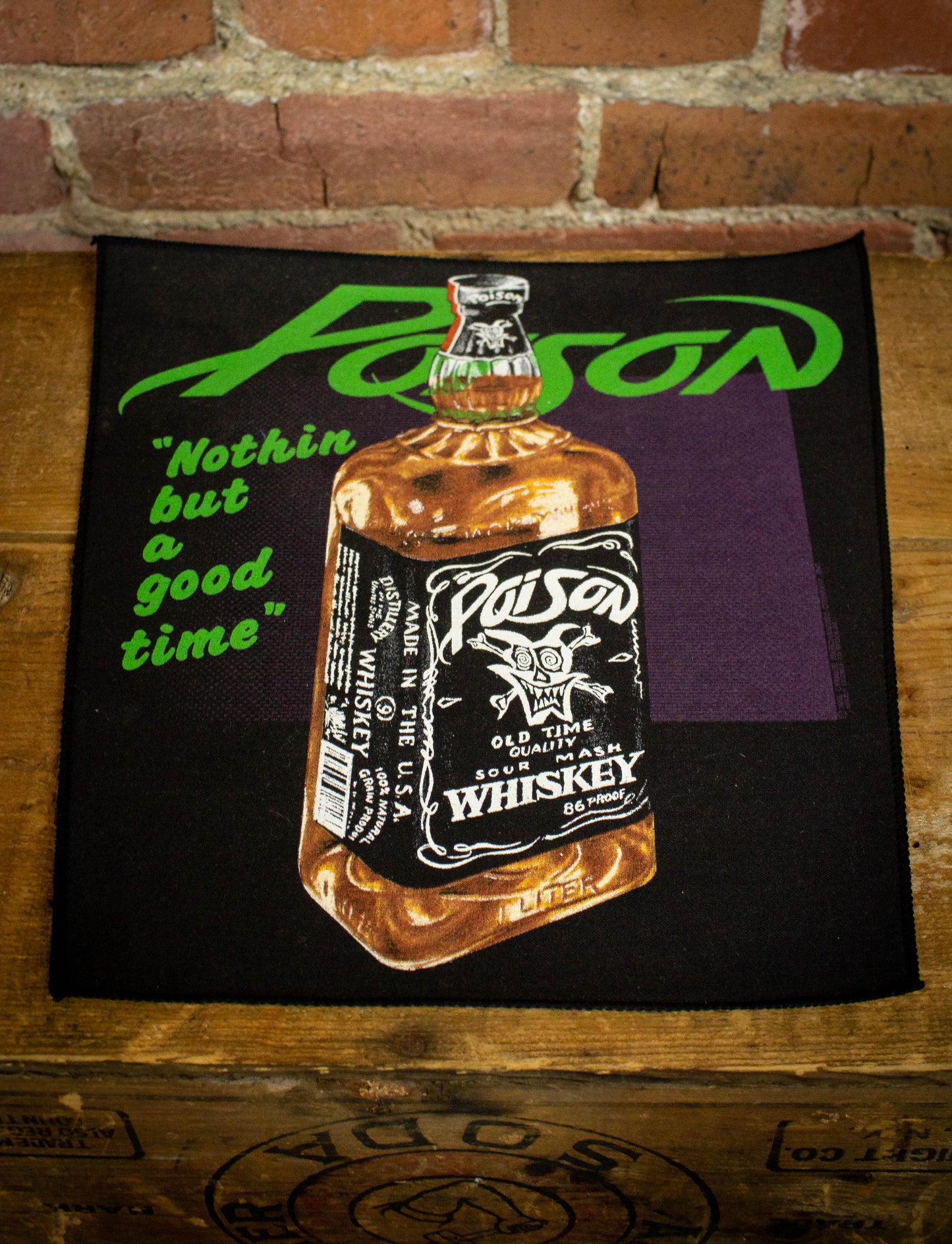 Vintage 1980s Poison Whiskey Bottle Back Patch