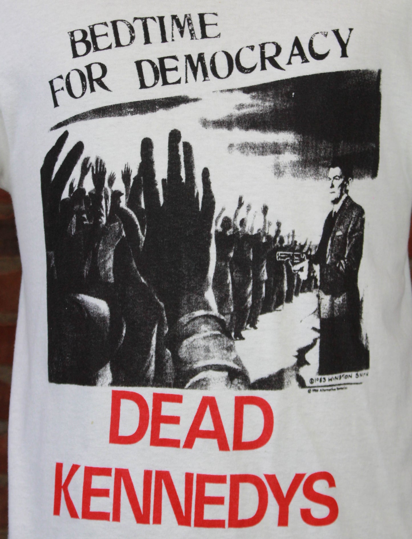 Vintage 1986 Dead Kennedys Concert T Shirt Bedtime For Democracy White Unisex Large