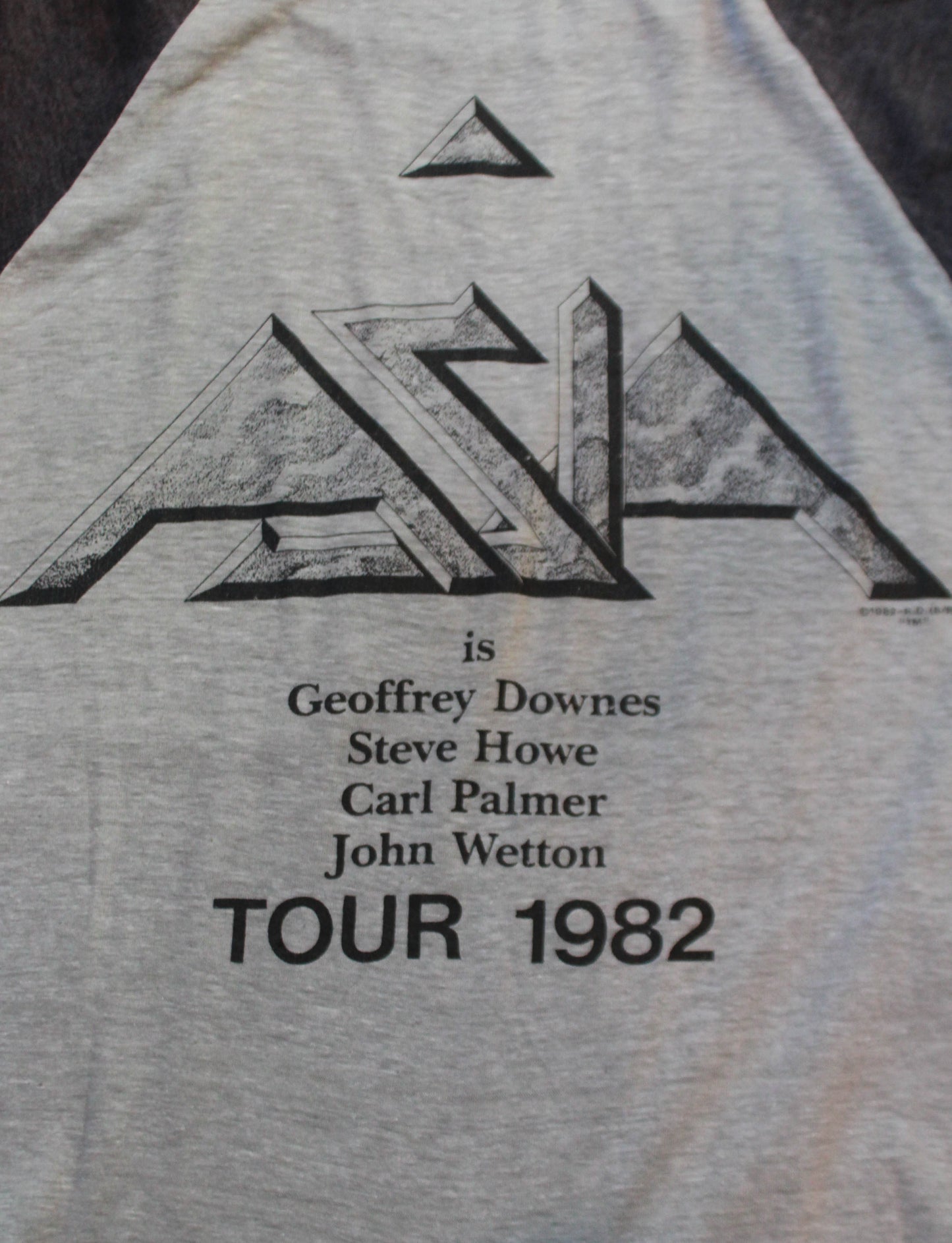 Vintage Asia Concert T Shirt 1982 Tour Raglan Medium