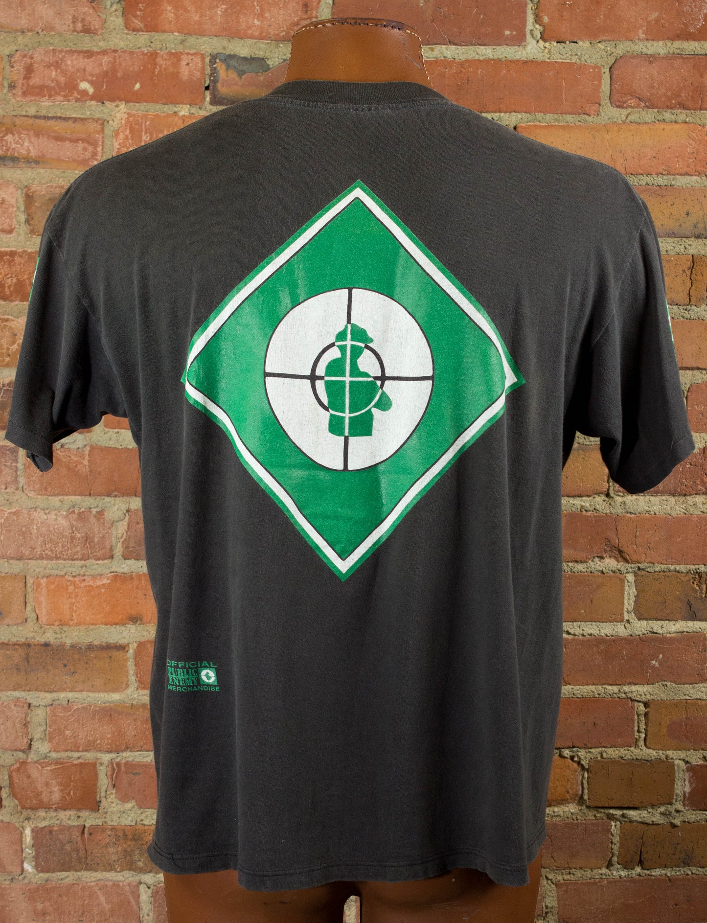 Public Enemy 1993 Crosshair Logos Black Rap Tee Concert T Shirt Unisex XL