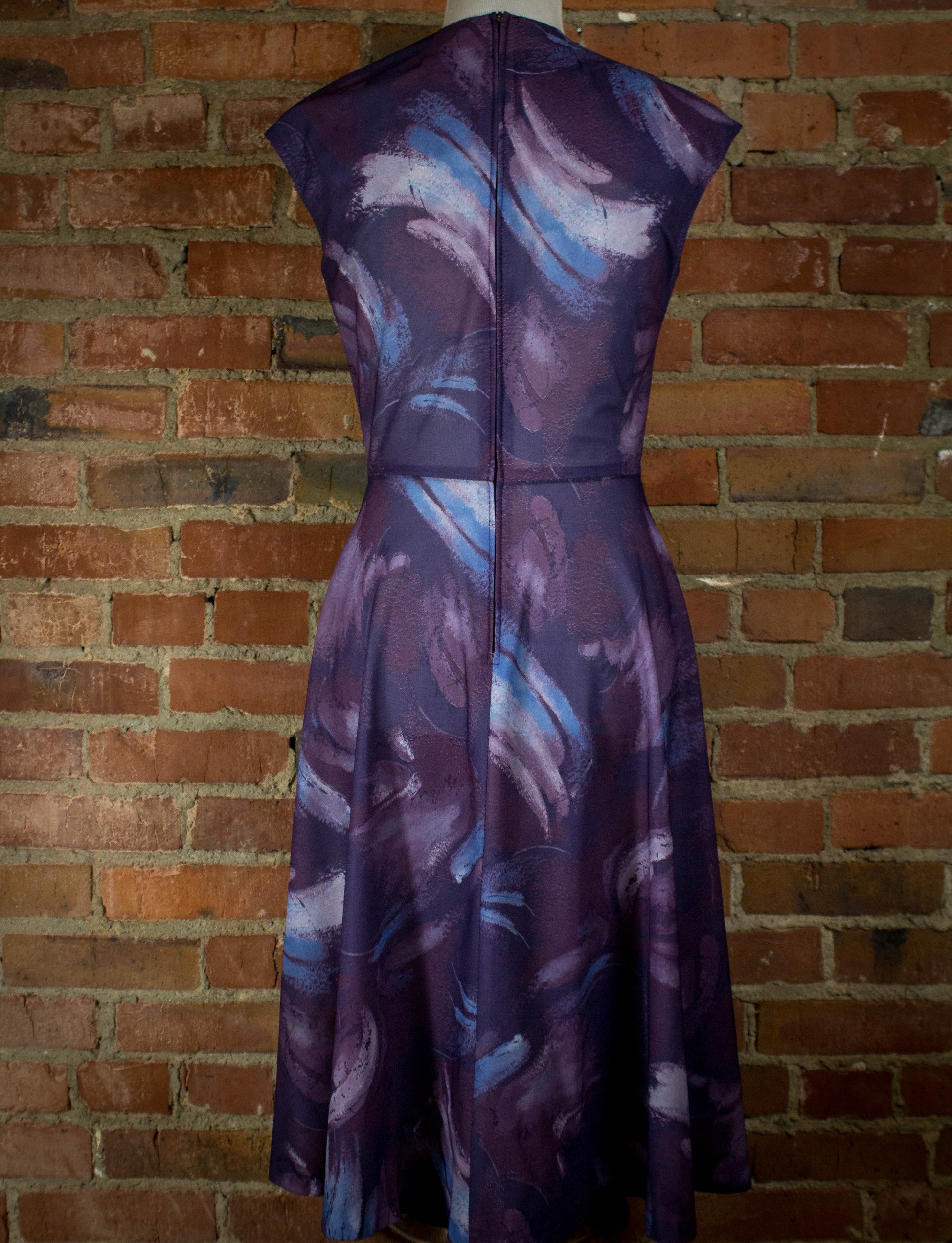 Vintage 1970s Purple Disco Dress Small