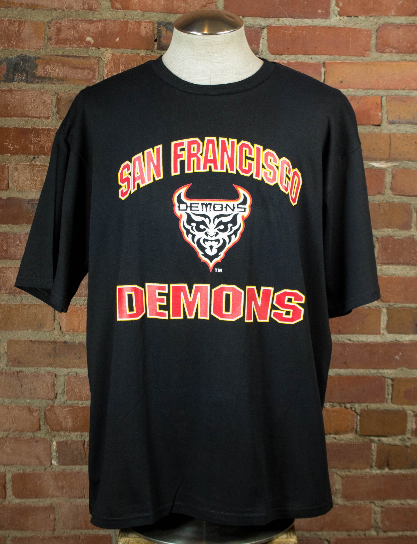 Vintage Original XFLSan Francisco Demons Graphic T Shirt 2001 Unisex Xl Deadstock