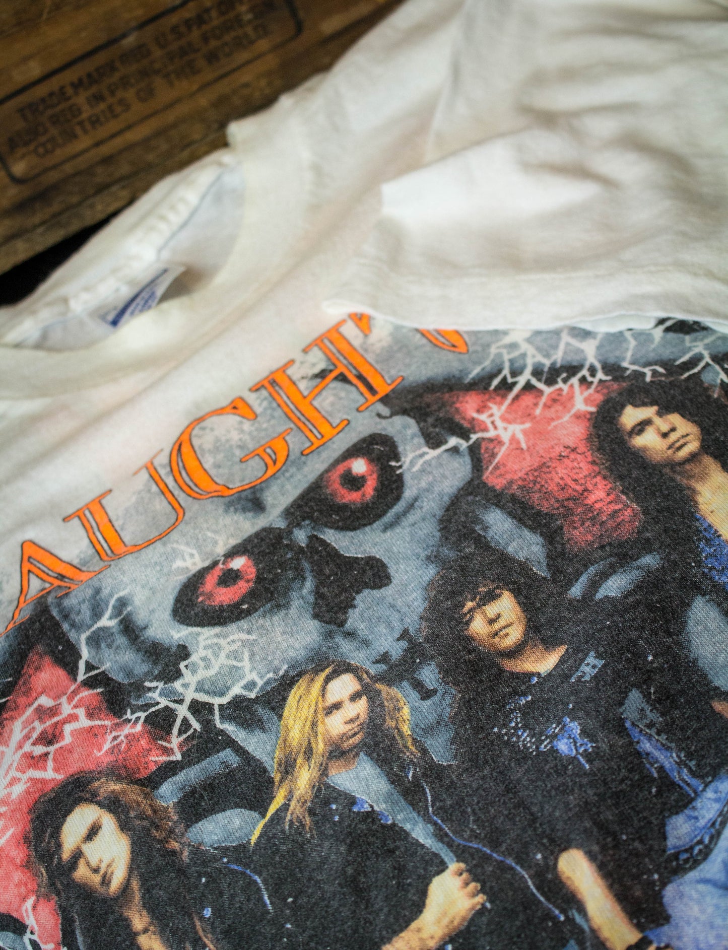 Vintage 1990 Slaughter Stick It To Ya Halloween White Concert T Shirt Unisex Large