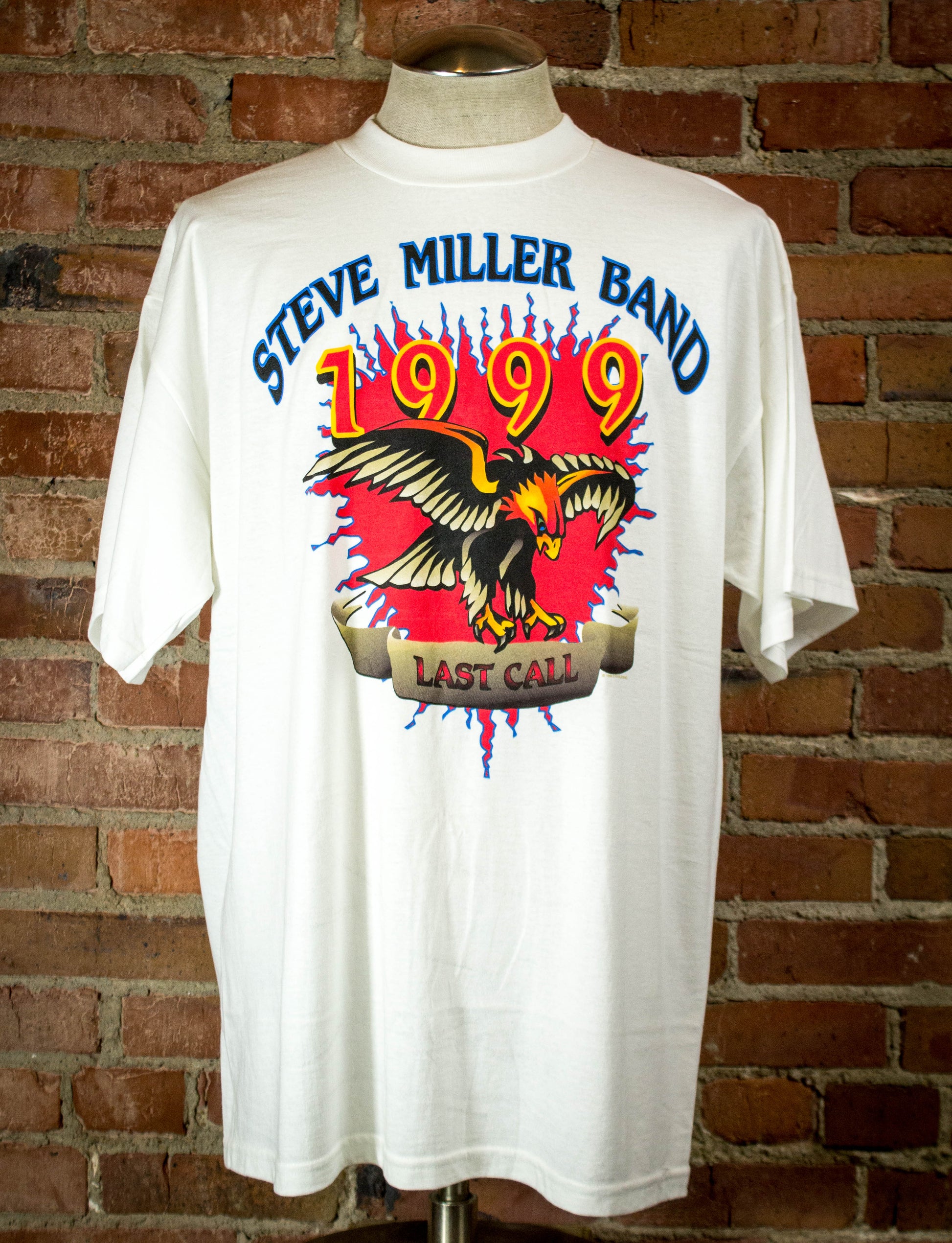 Vintage 1999 Steve Miller Band Last Call Tour White Concert T Shirt Unisex XL