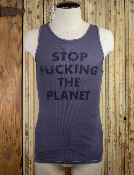 Stop Fucking The Planet Tank Top Gray Medium-Large