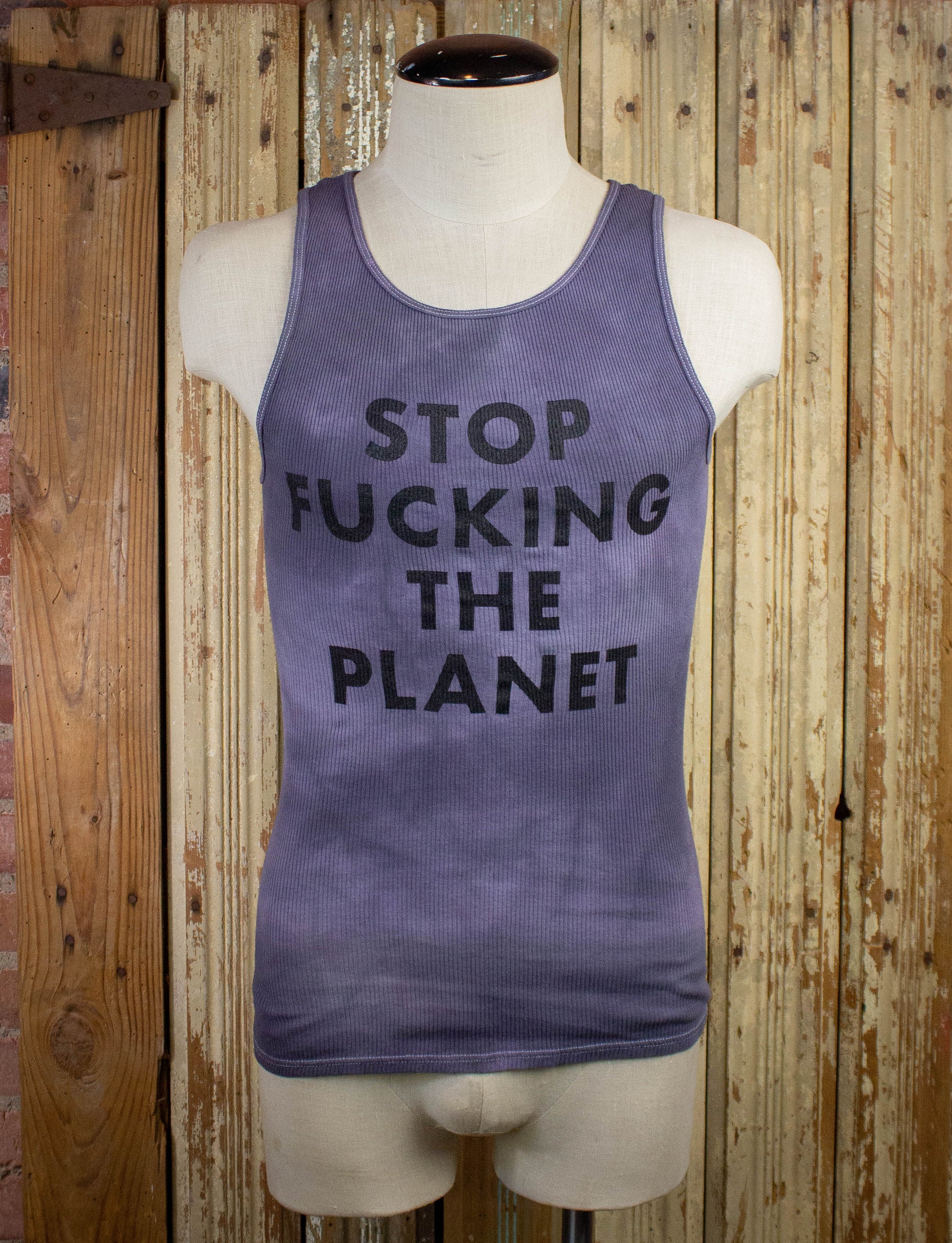 Copy of Stop Fucking The Planet Tank Top Gray Small-Medium