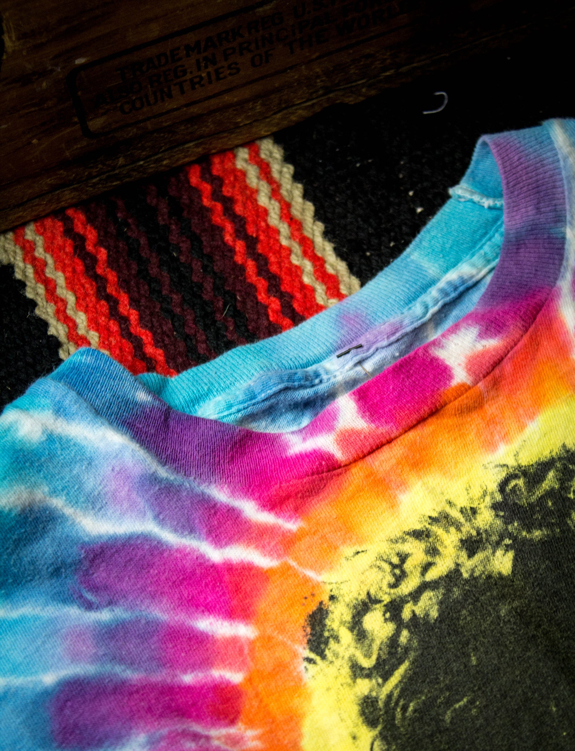 Vintage 1988 Syd Barrett Peace Sign Tie Dye Concert T Shirt Small