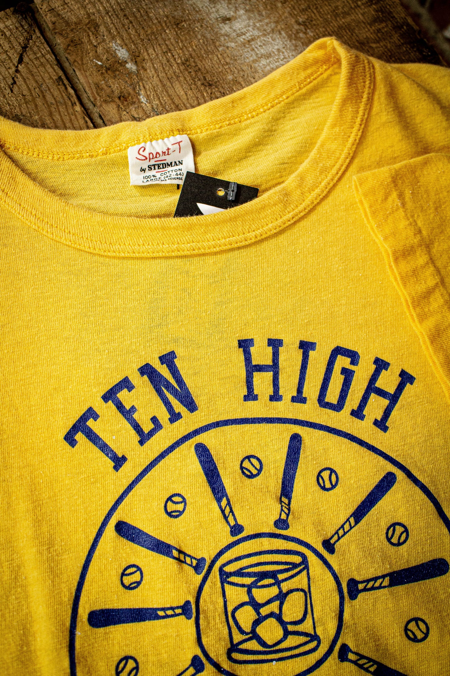 Vintage 70's Ten High Highballers Yellow Softball Graphic T Shirt Unisex Large