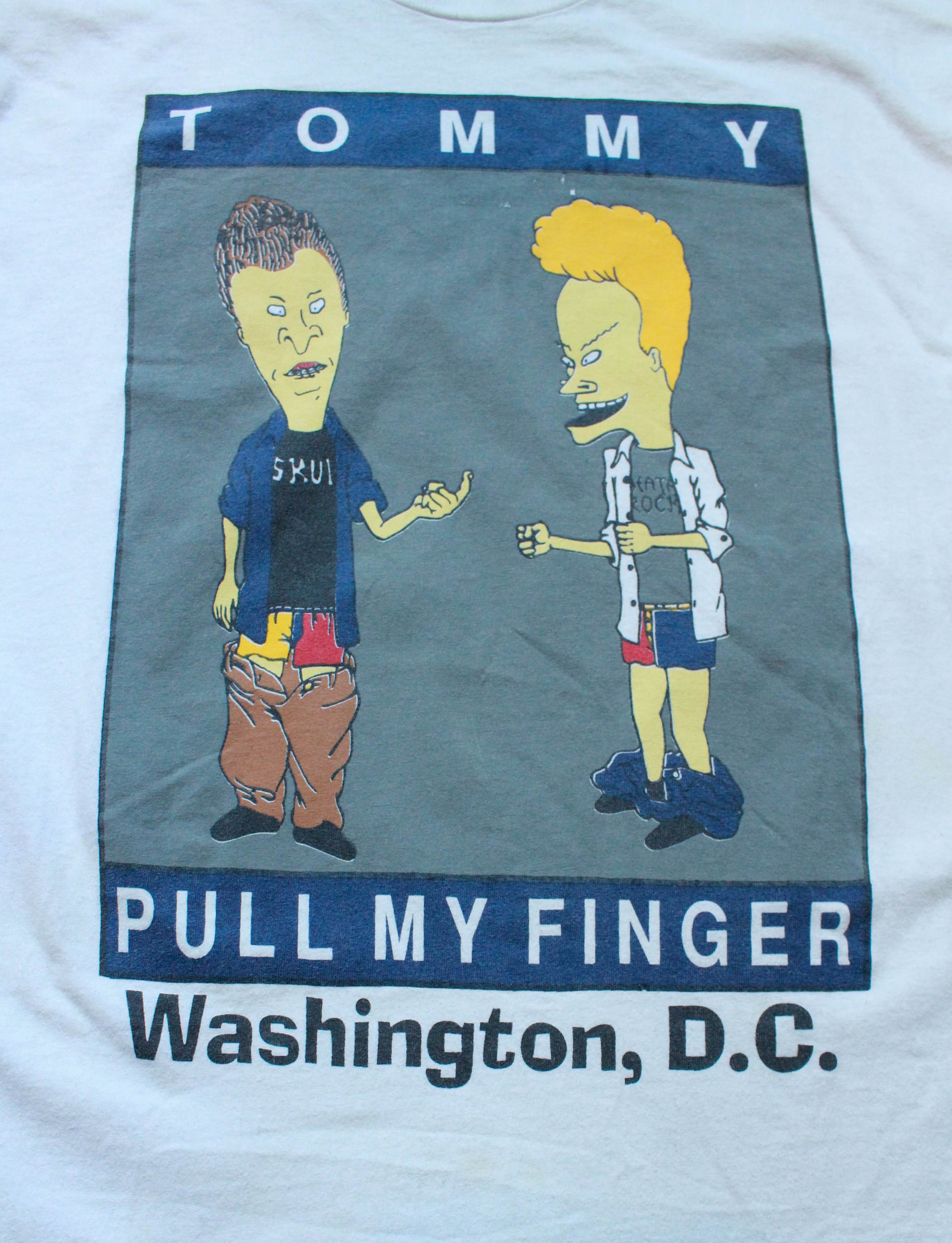 Vintage 90s Tommy Pull My Finger Beavis And Butthead Graphic T Shirt Large