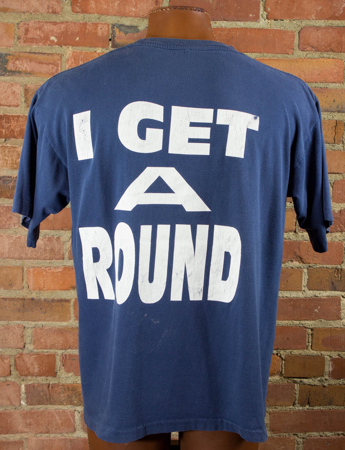 Tupac Shakur 2Pac 90s I Get A Round Navy Blue Rap Tee Concert T Shirt Unisex XL