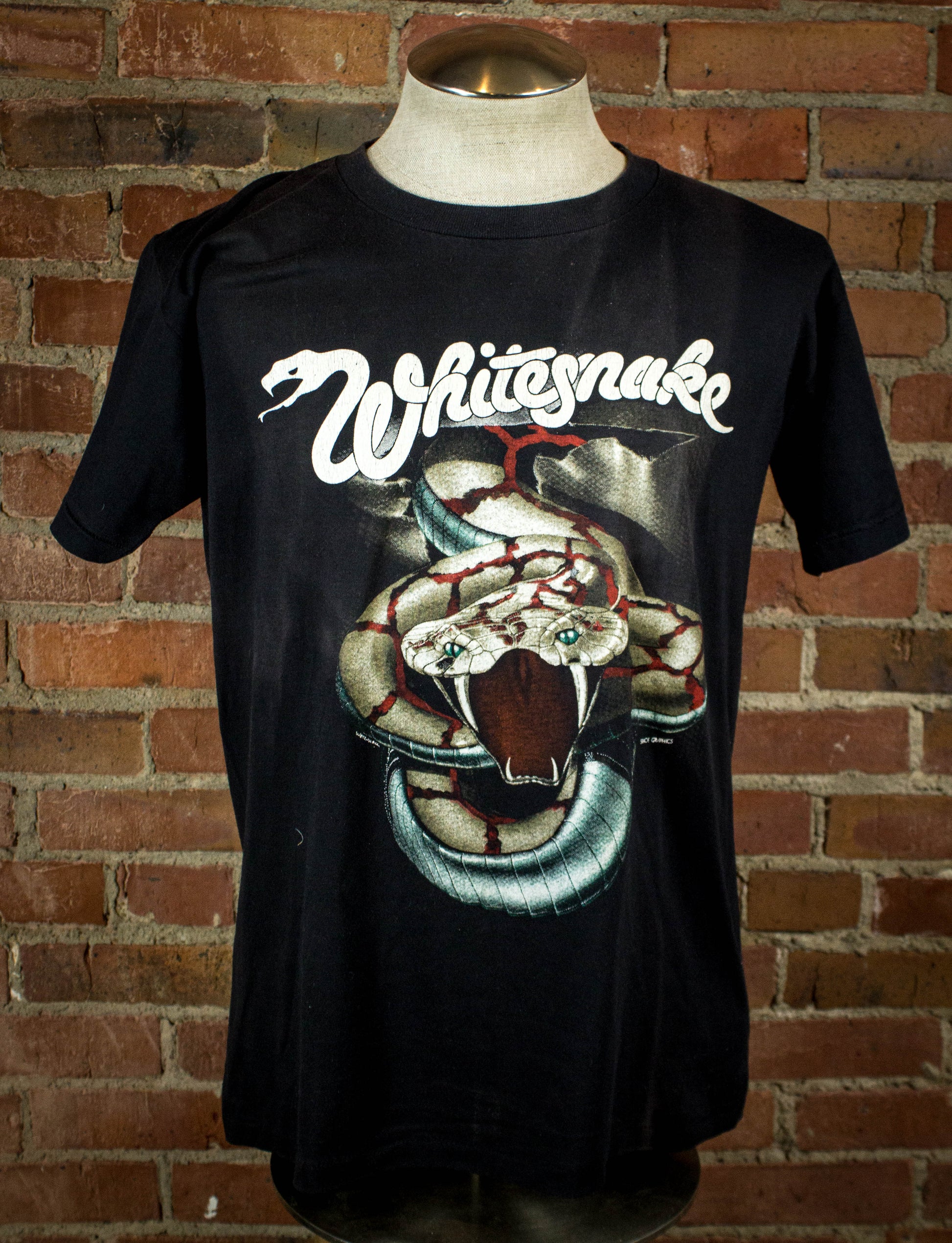 Vintage 1984 Whitesnake Slide It In Tour Black Concert T Shirt Large